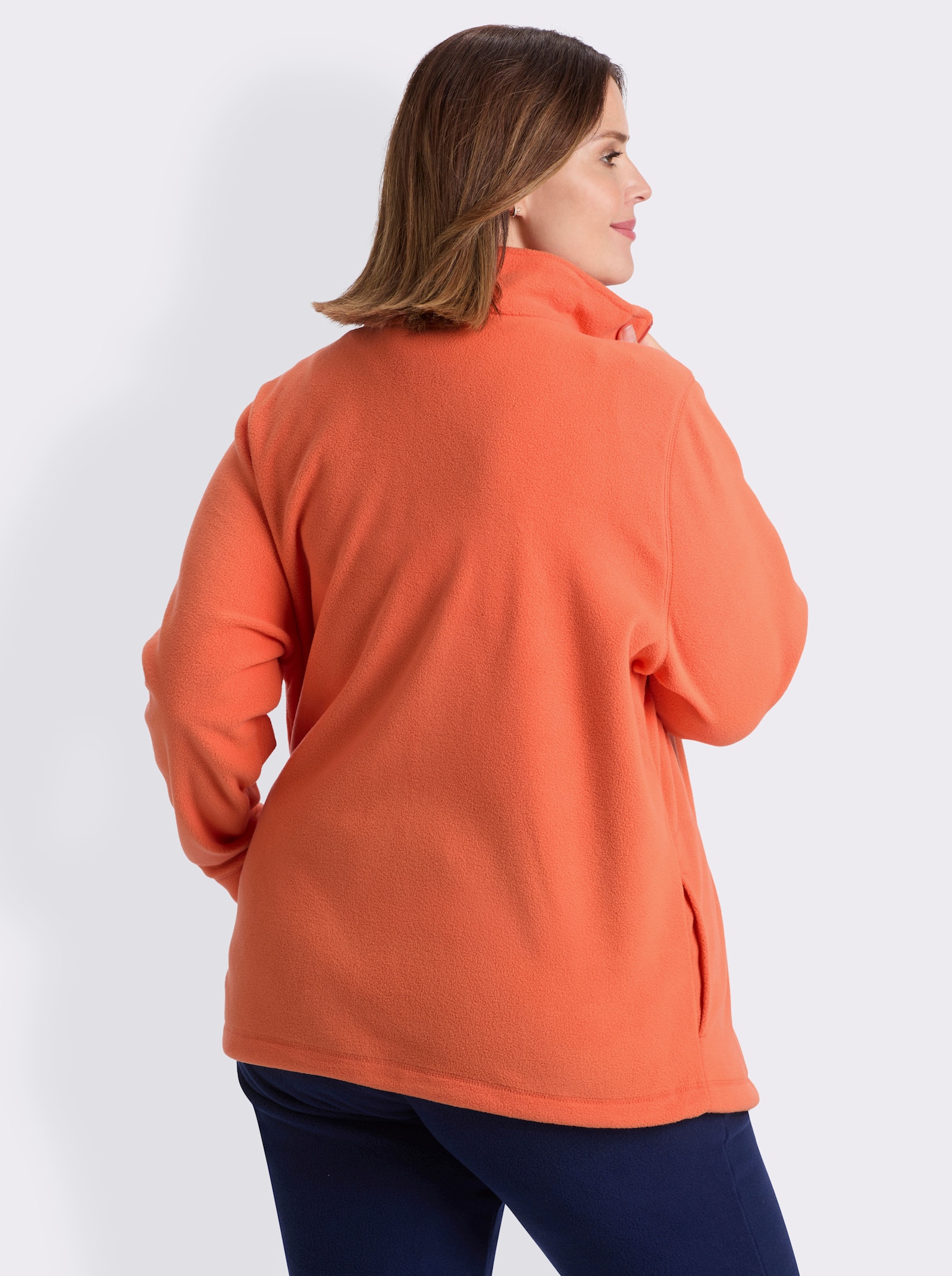 Fleecejacke Kordeldurchzug am Saum - terrakotta