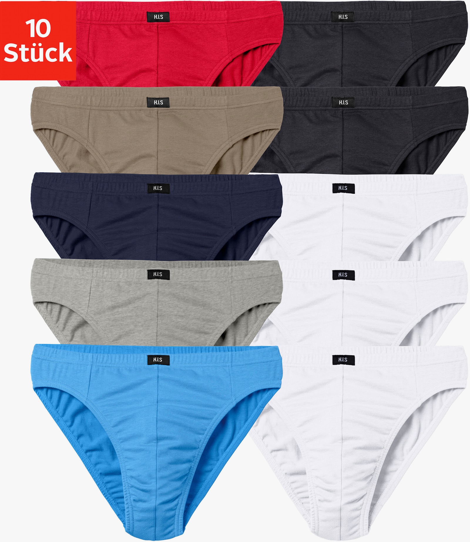 H.I.S Slip - rot, blau, marine, khaki, grau-meliert, weiss, schwarz