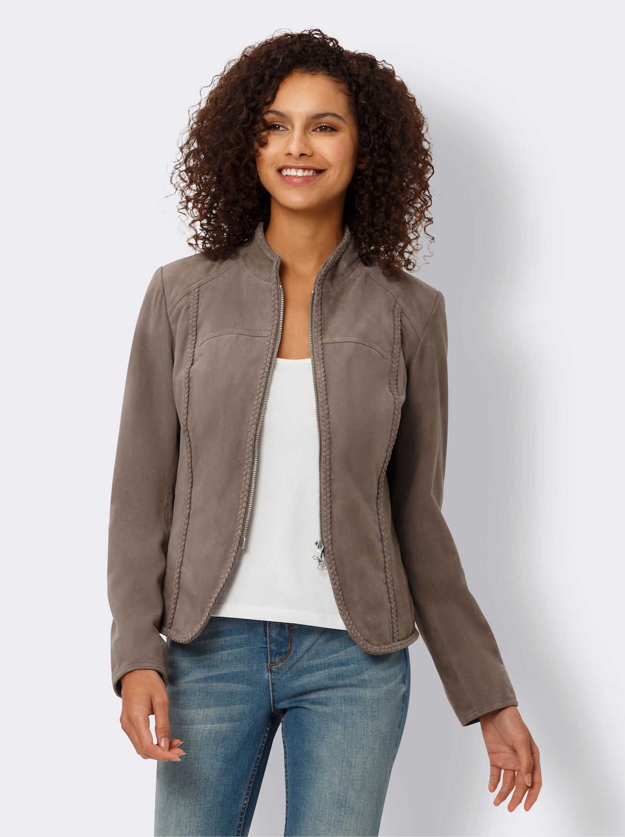 heine Lederjacke - taupe