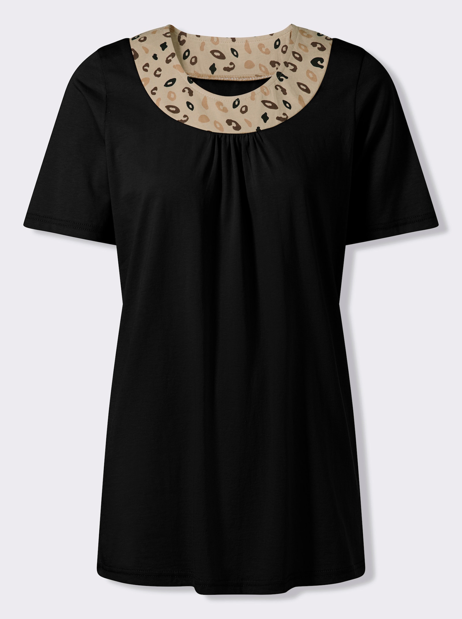Dlhé tričko, leopardie - čierna