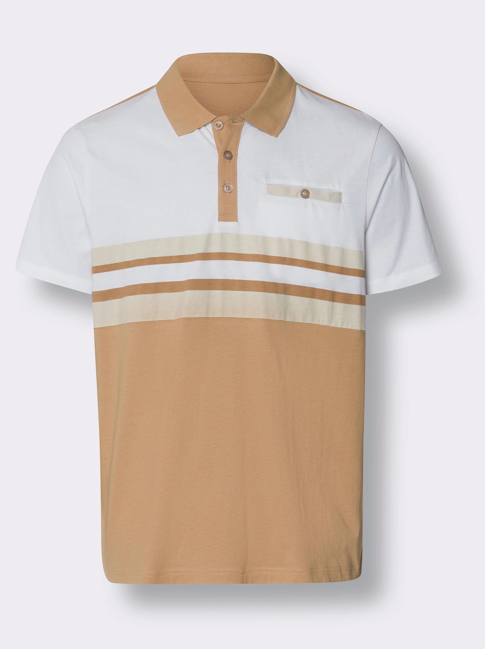 Poloshirt - wit/camel