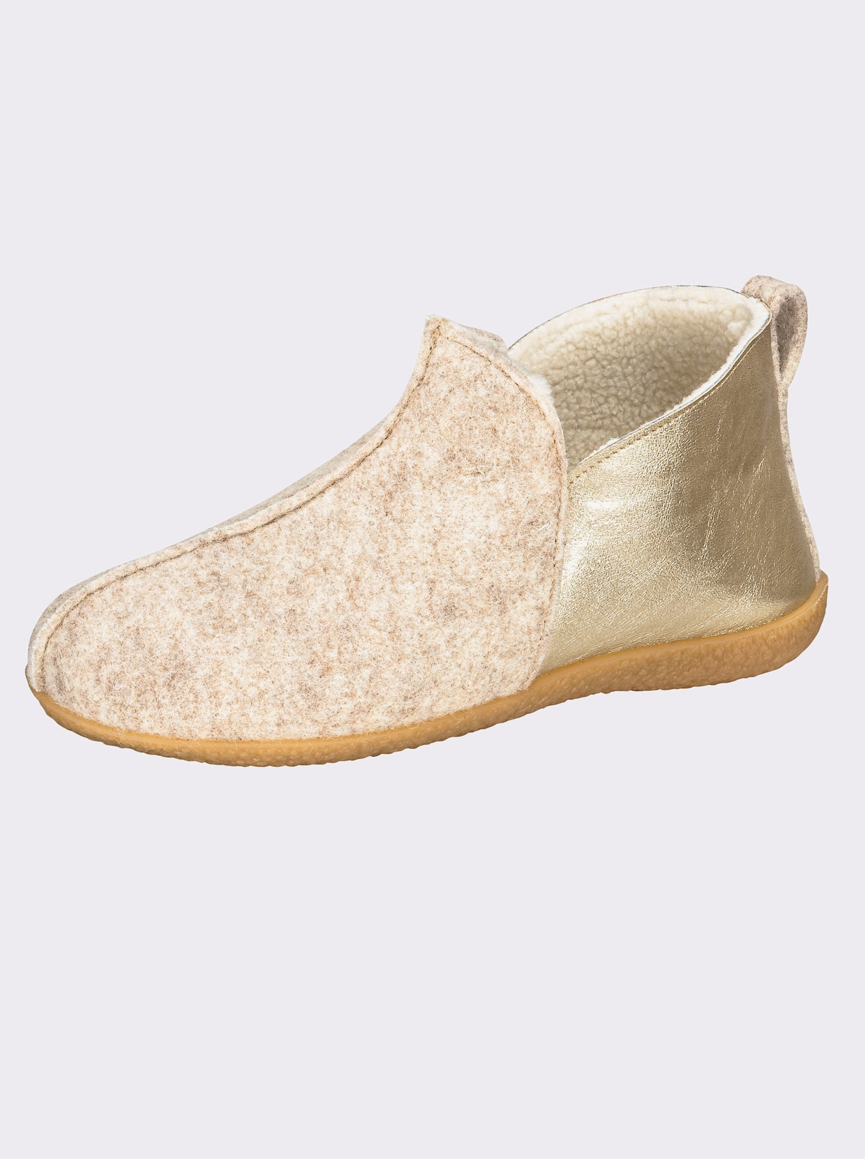 Dr. Feet Hausschuh - beige-goldfarben