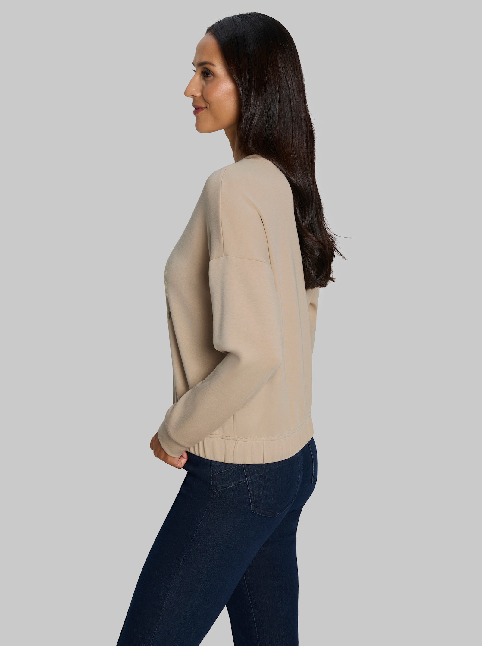 heine Sweater mit Foliendruck - beige