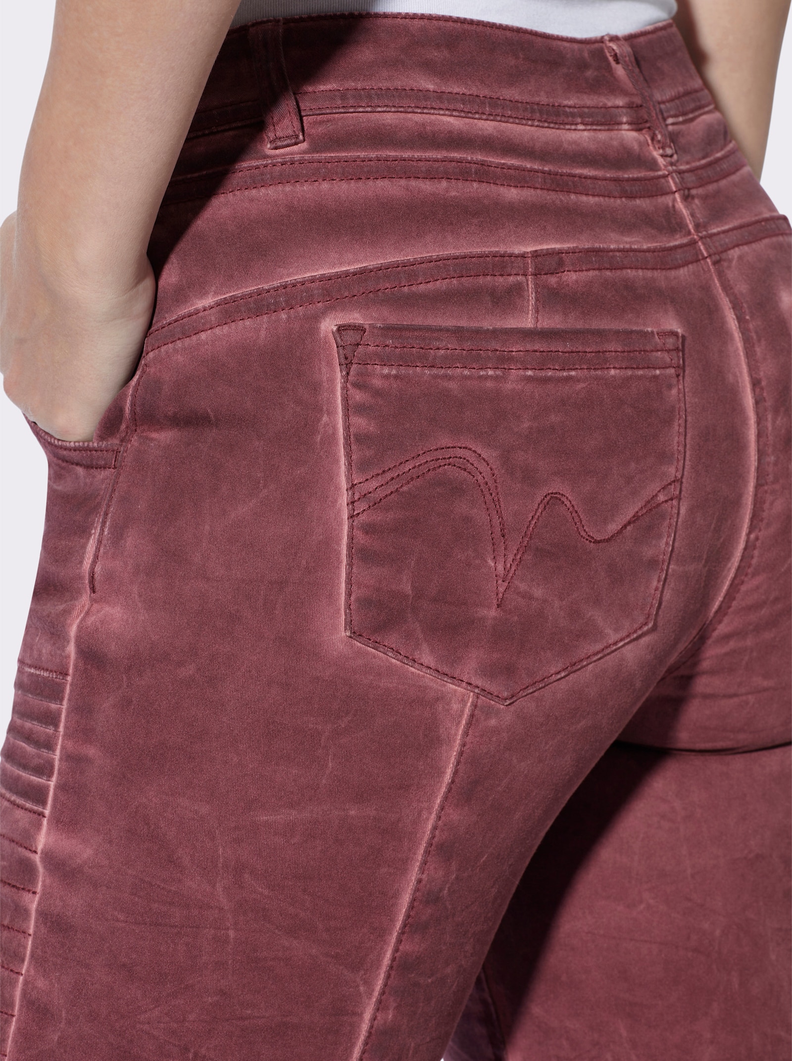 heine Hose mit Oil-dyed-Waschung - bordeaux