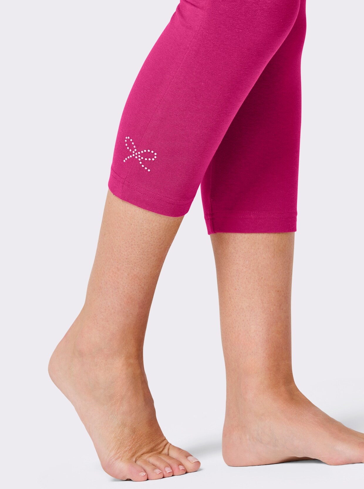 feel good Leggings 3/4-lang - schwarz + fuchsia