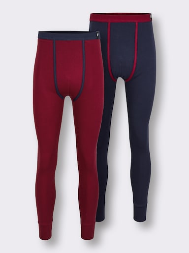 wäschepur men Hose lang - marine + dunkelrot