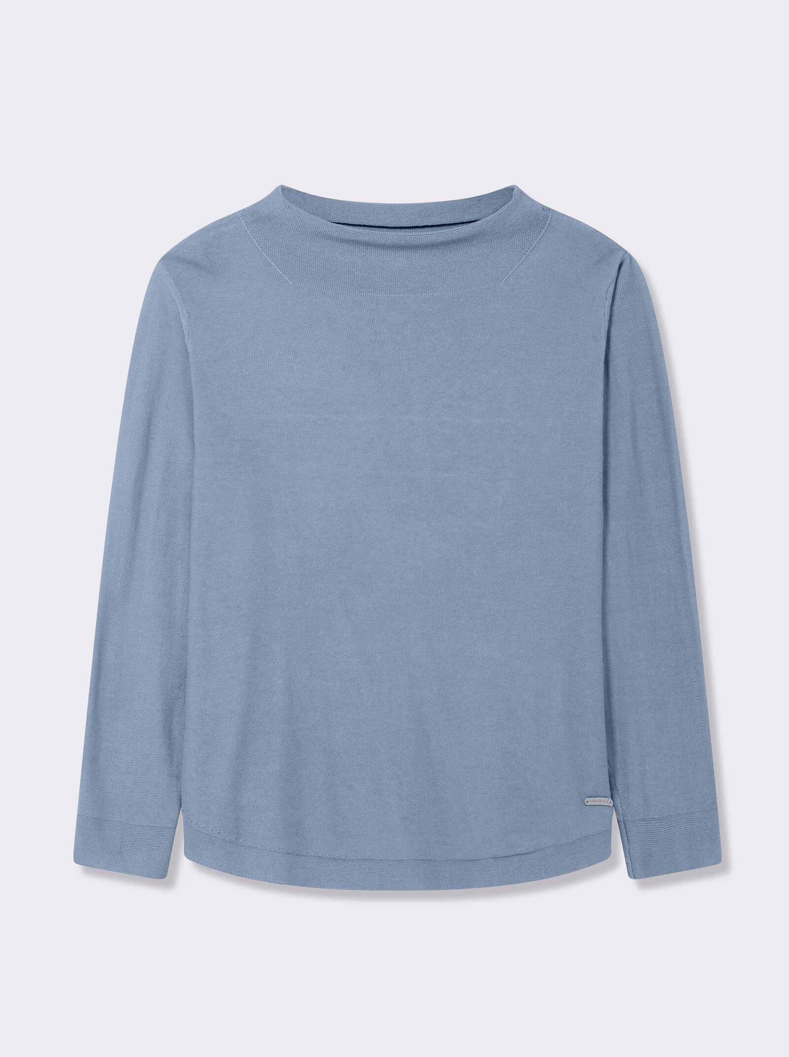 Langarm-Pullover aus reiner Baumwolle - bleu