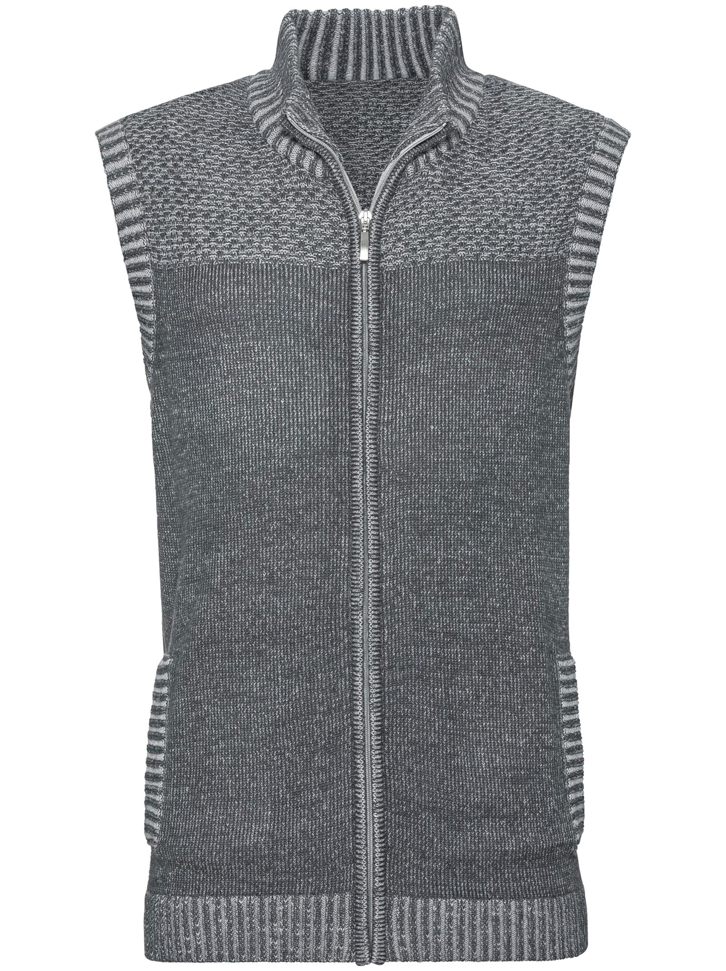 Strickweste - grau-meliert