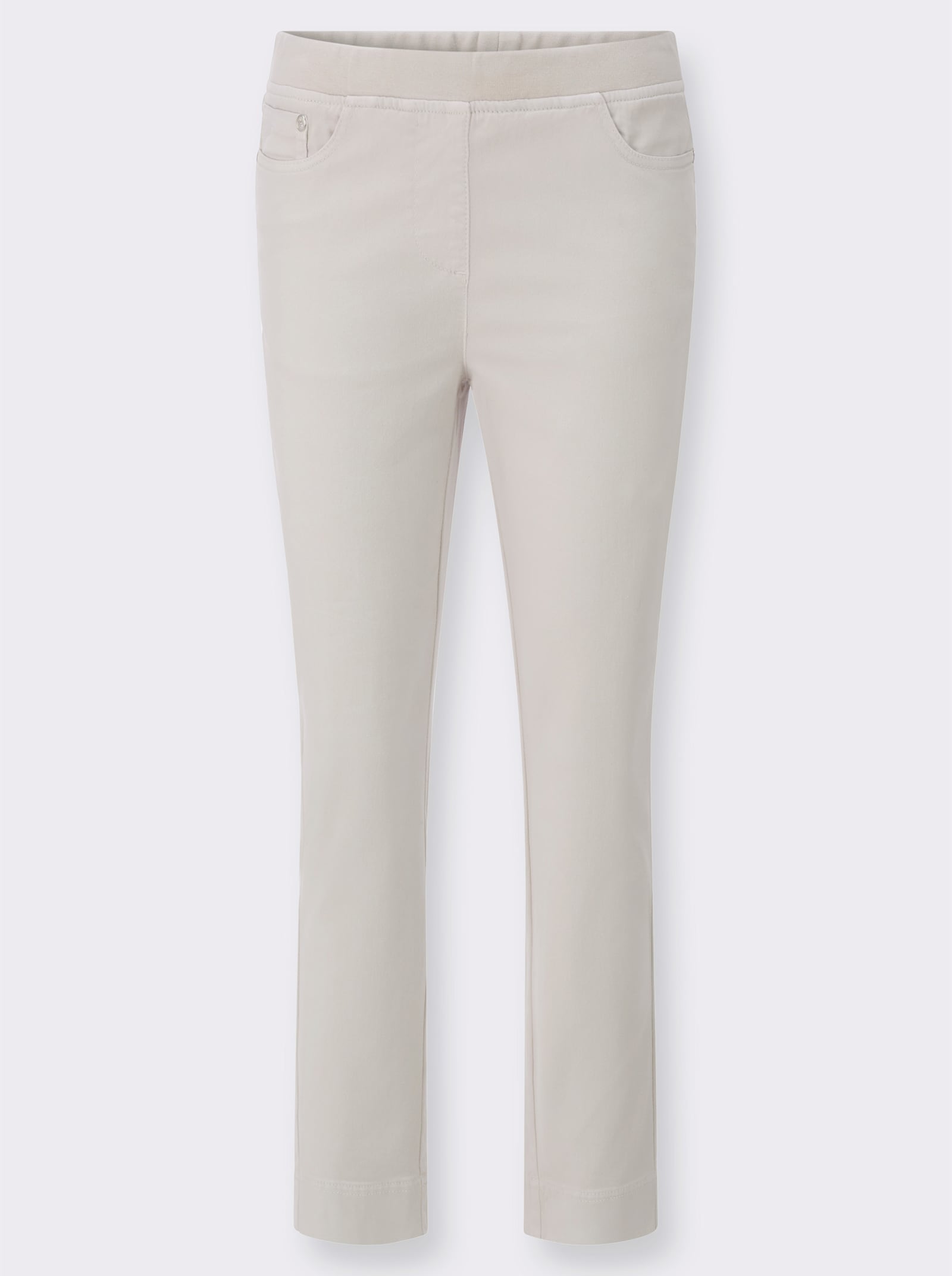 Jean 7/8 en qualité douce avec ceinture en jersey - gris clair