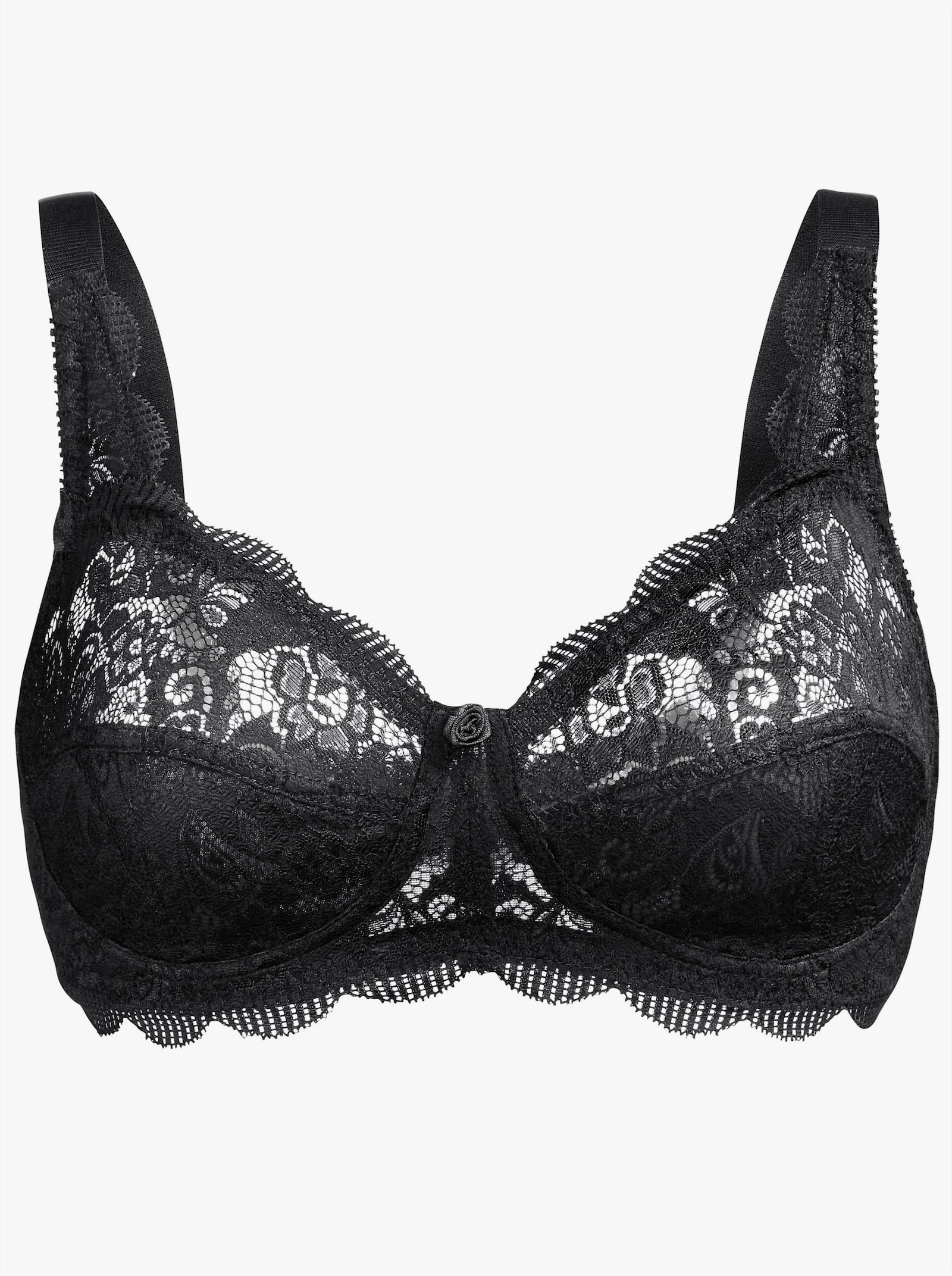 Susa BH ohne Bügel aus elastischer Spitze - pflaume + schwarz