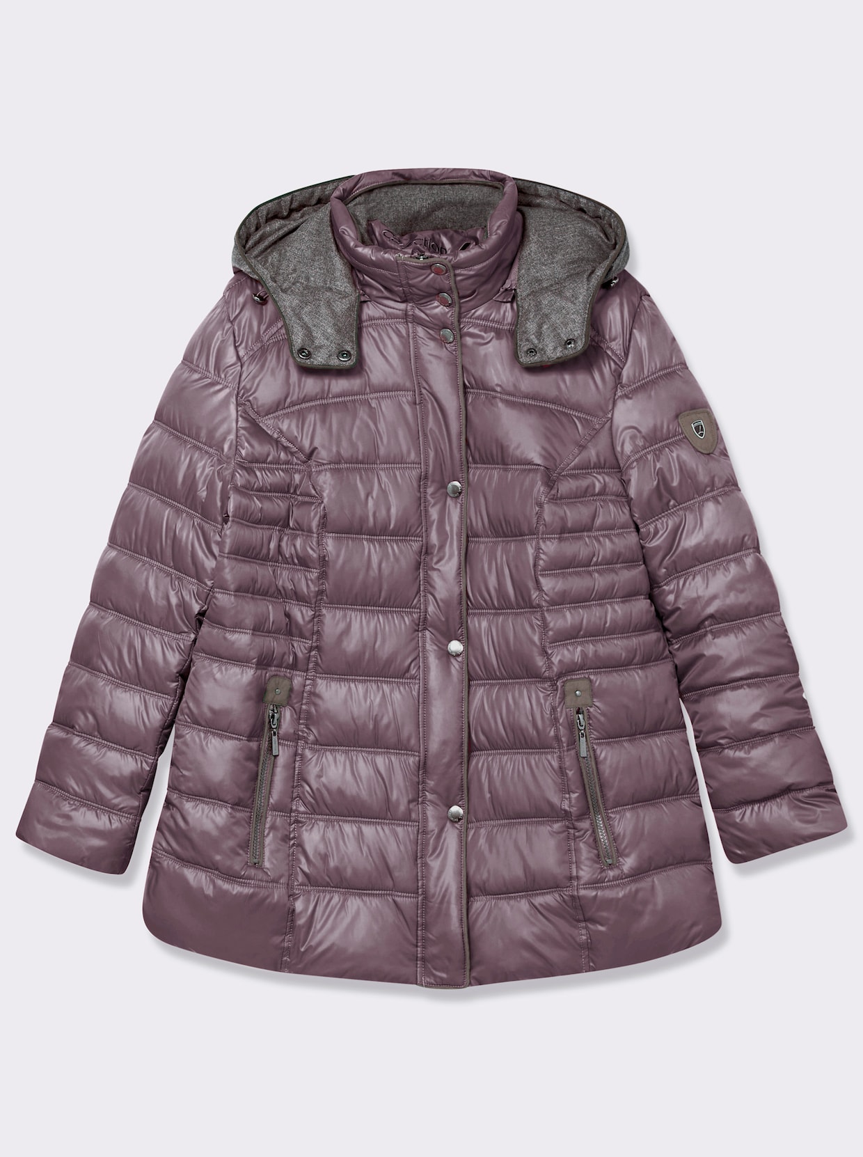 Steppjacke mit abnehmbarer Kapuze - mauve