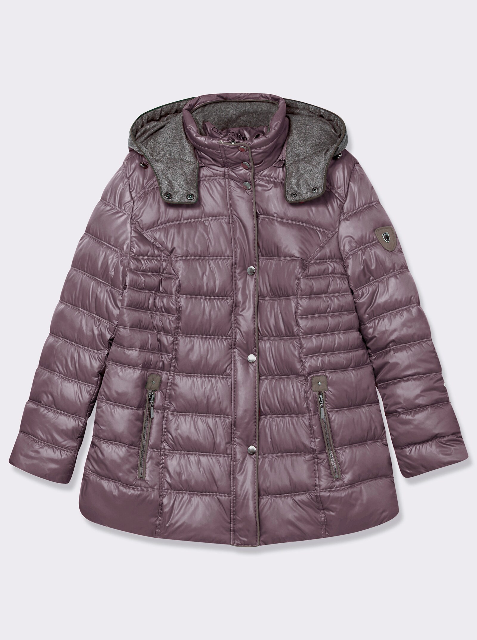 Steppjacke mit abnehmbarer Kapuze - mauve