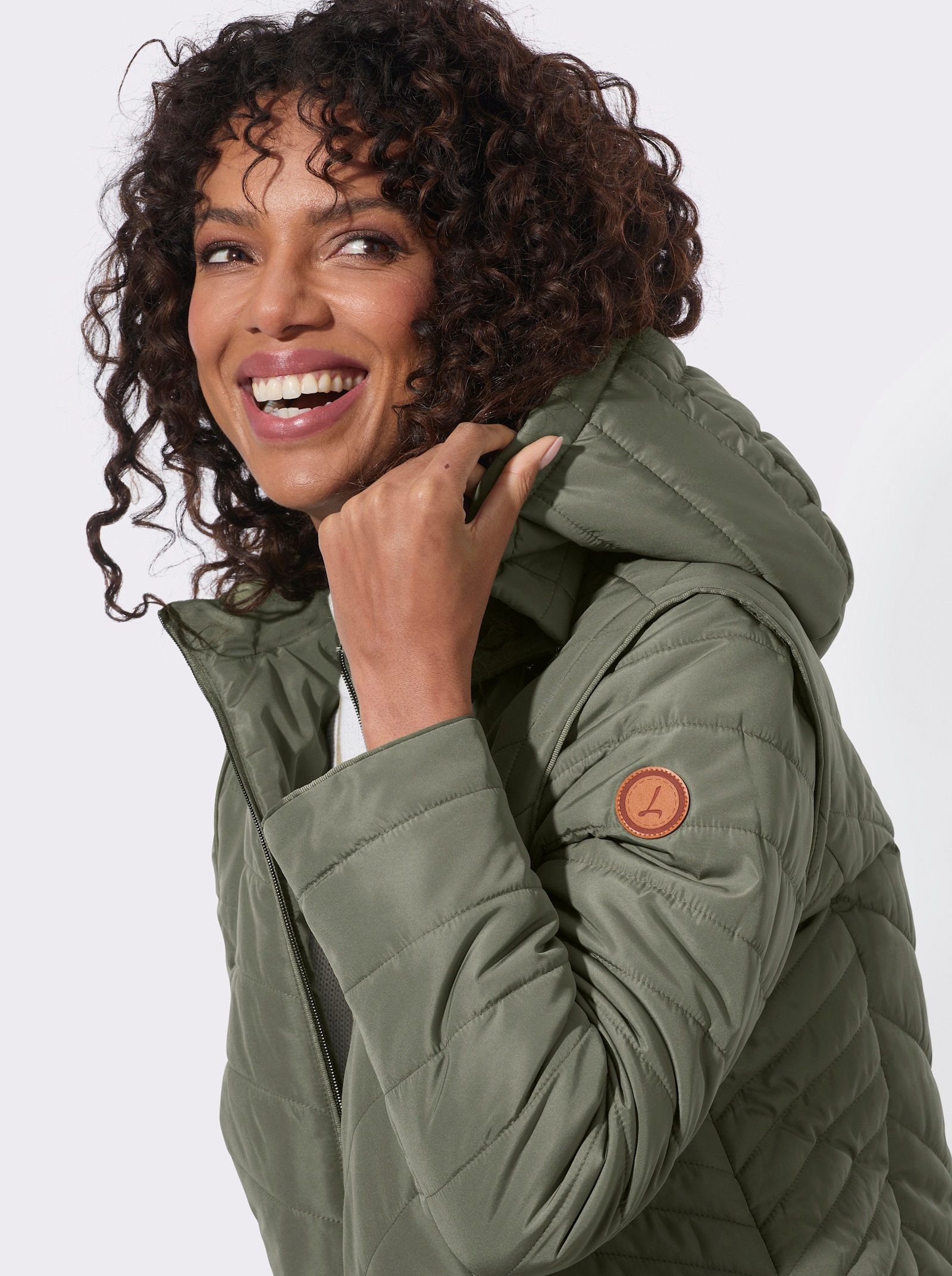 2-in-1-Jacke auch als Weste tragbar - khaki