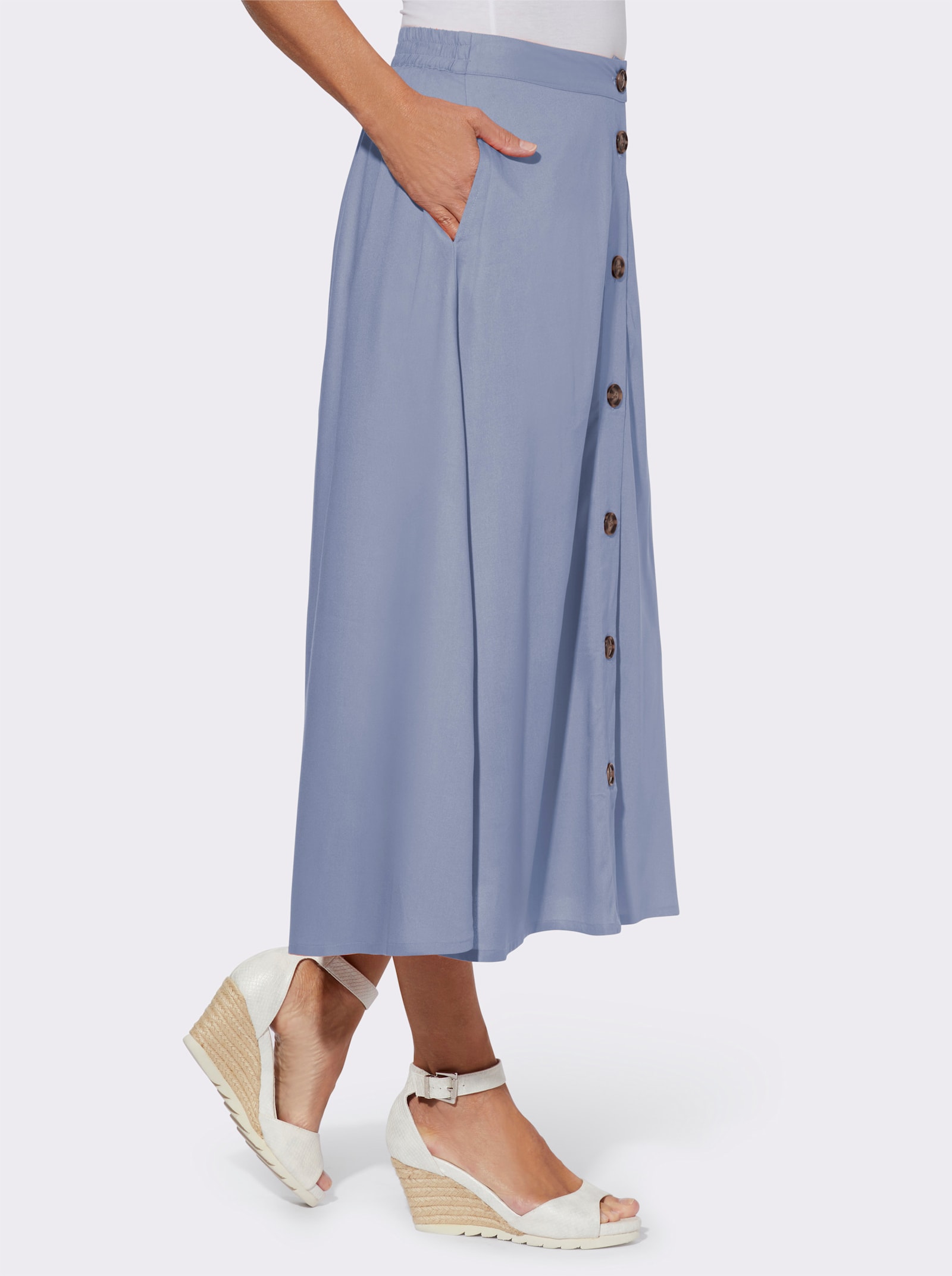 A-lijn-rok van pure viscose - duivenblauw