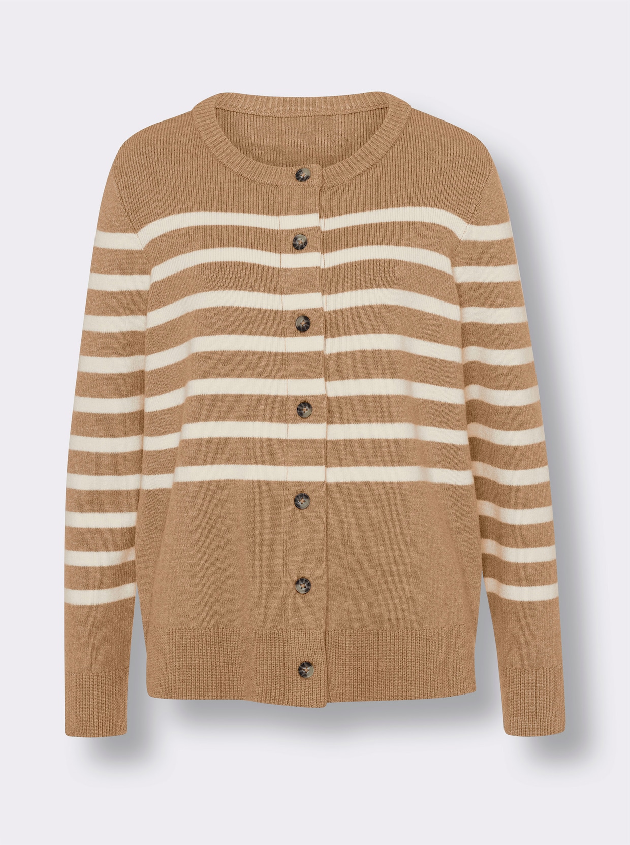 heine Vest - camel/ecru gestreept