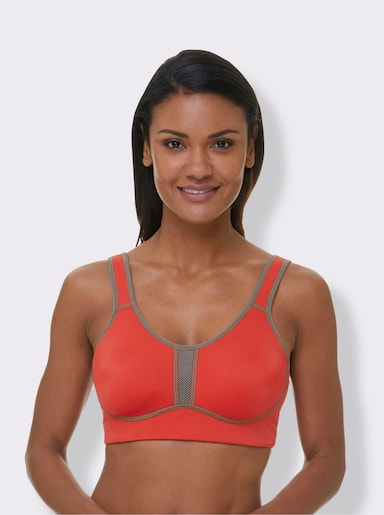 Viania Soutien-gorge de sport sans armatures - rouge corail