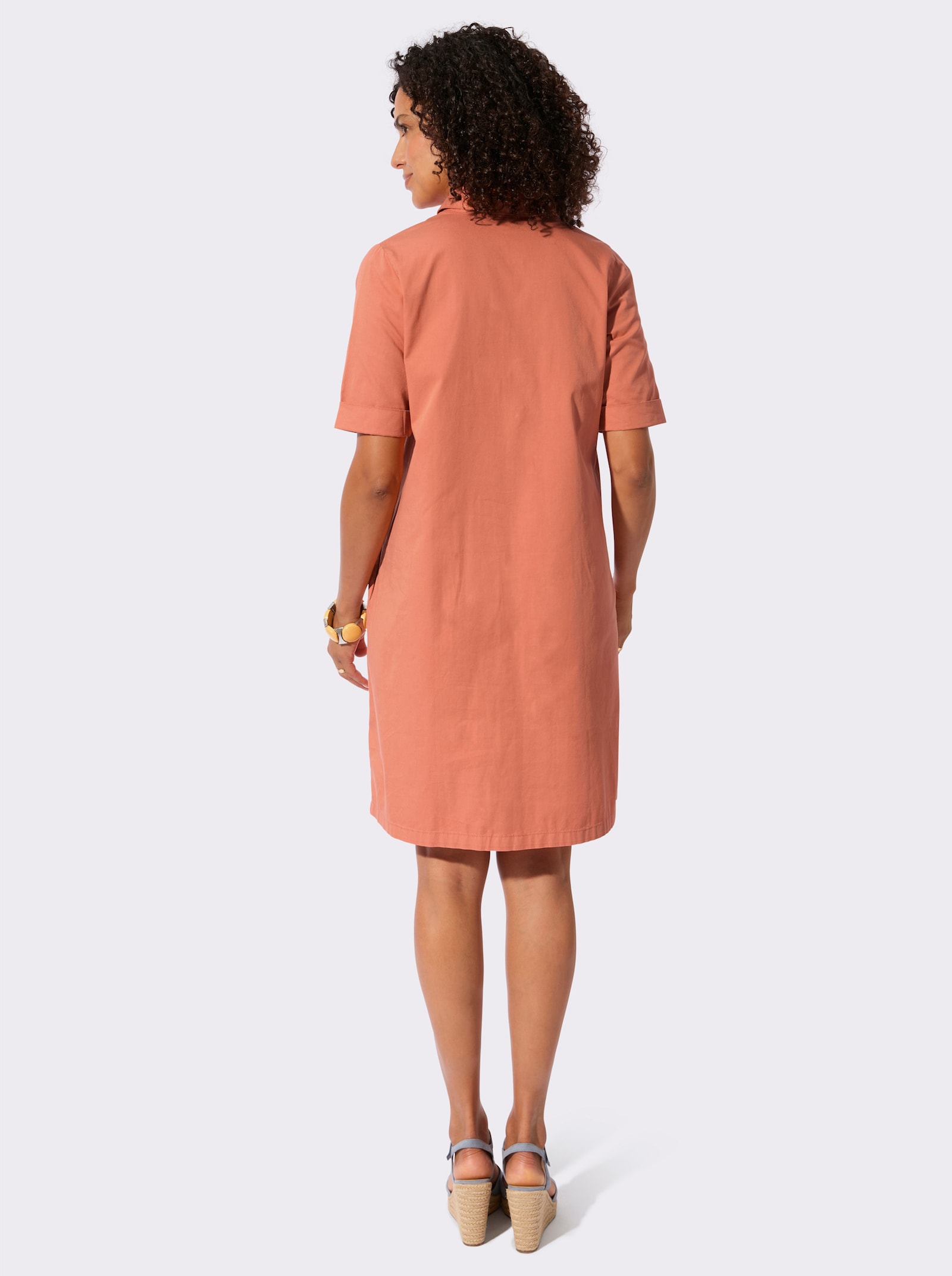 Jeanskleid in A-Form - papaya
