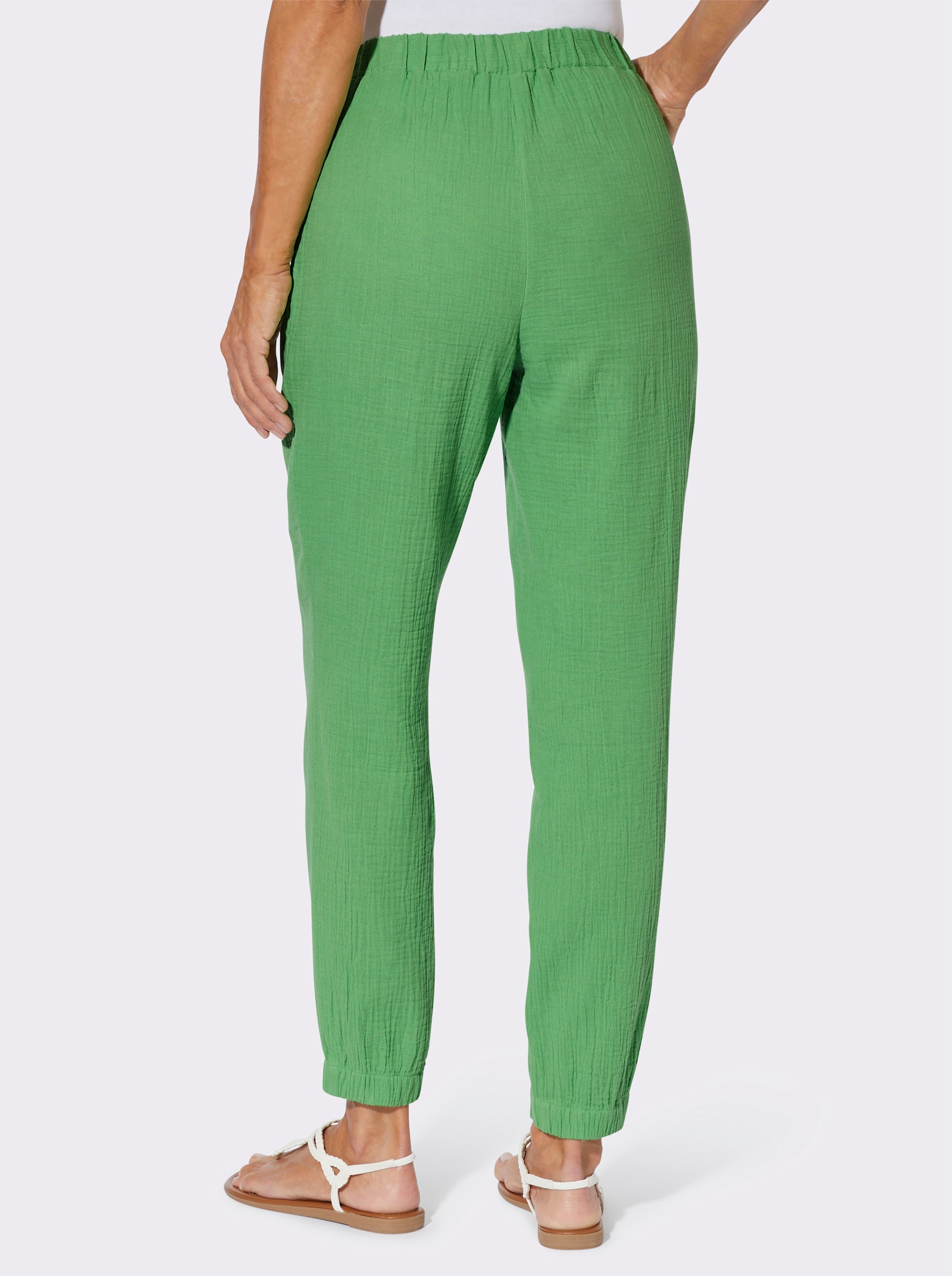 Schlupfhose in Musselin-Qualität - apfel