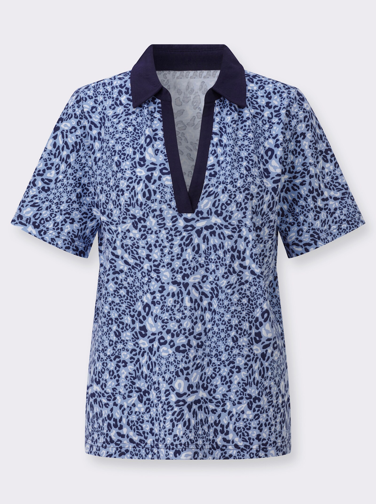 Poloshirt im Animal-Dessin - bleu-marine-bedruckt