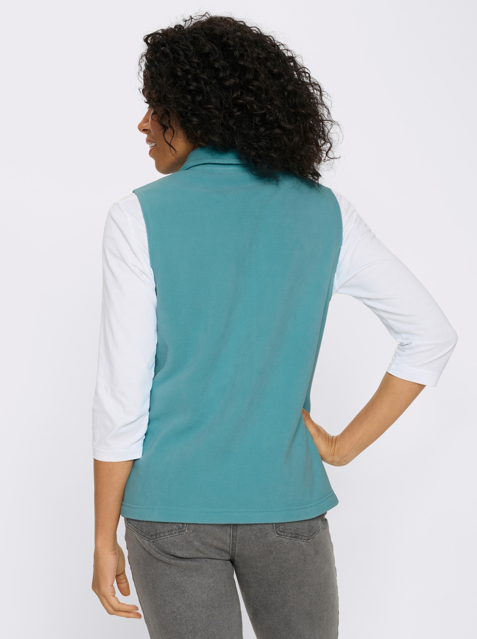 Fleeceweste mit Stehkragen - ozean