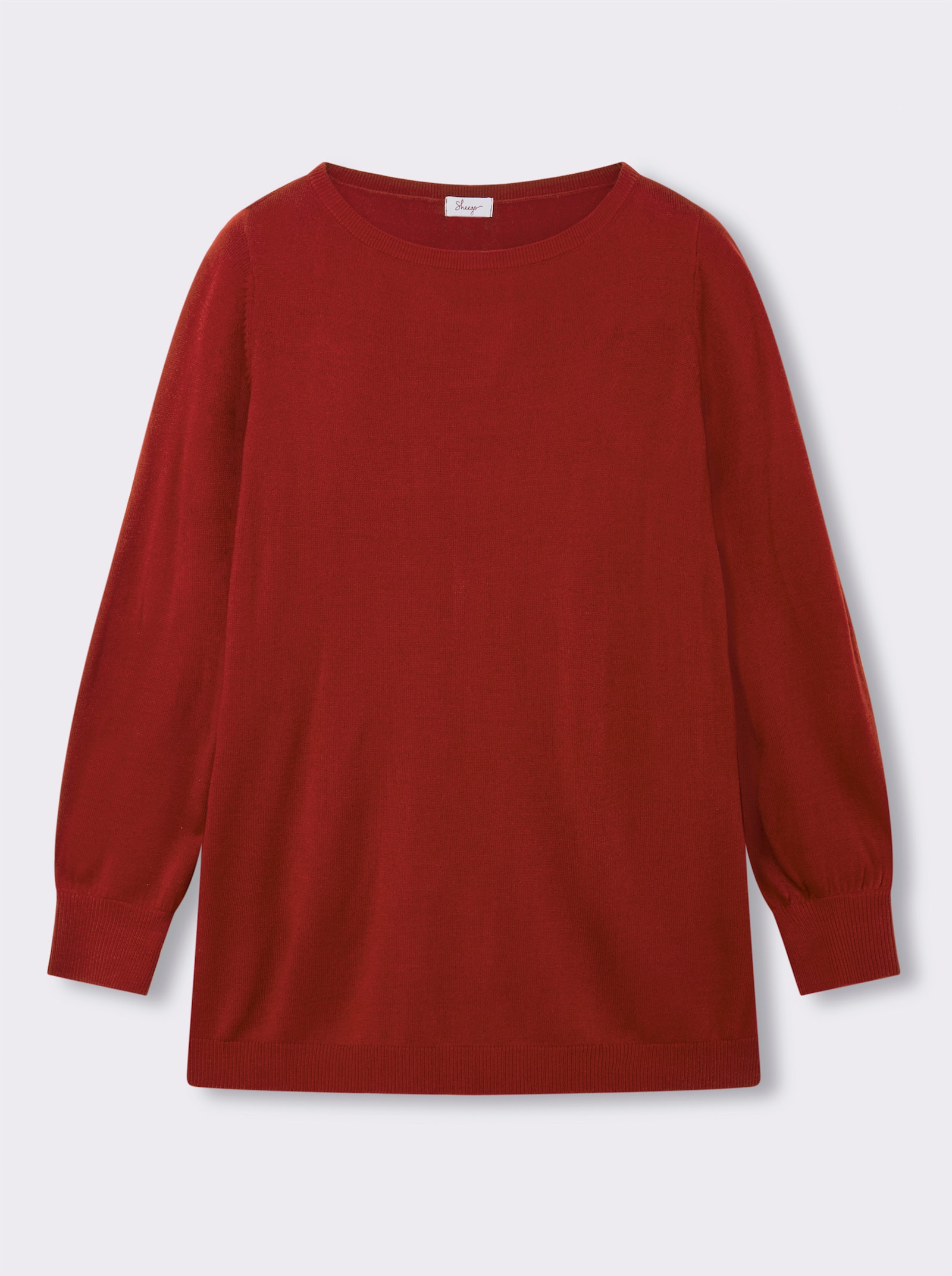 sheego Pullover mit U-Boot-Ausschnitt - kirsche