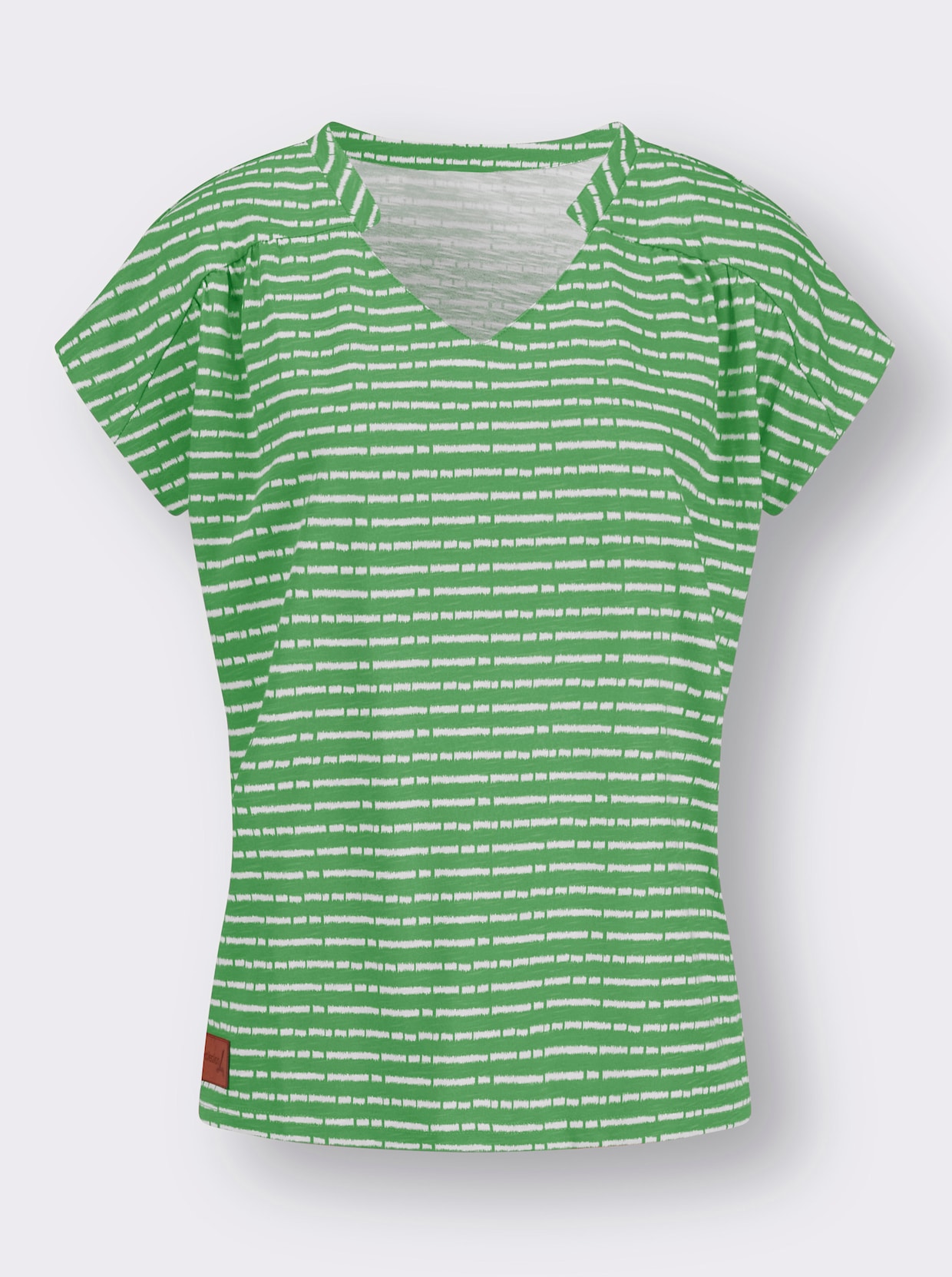 Print-Shirt - apfel-ecru-geringelt