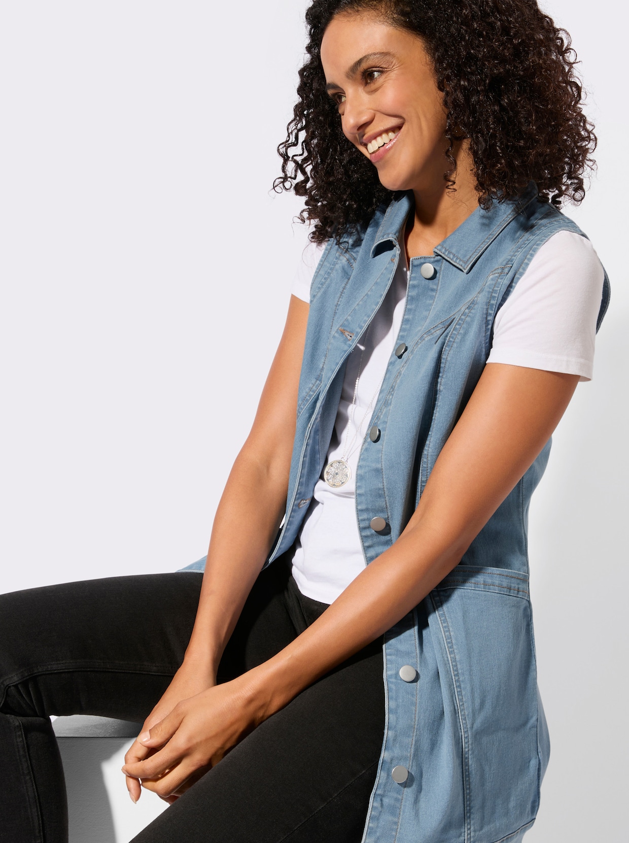 Jeansweste - blue-bleached