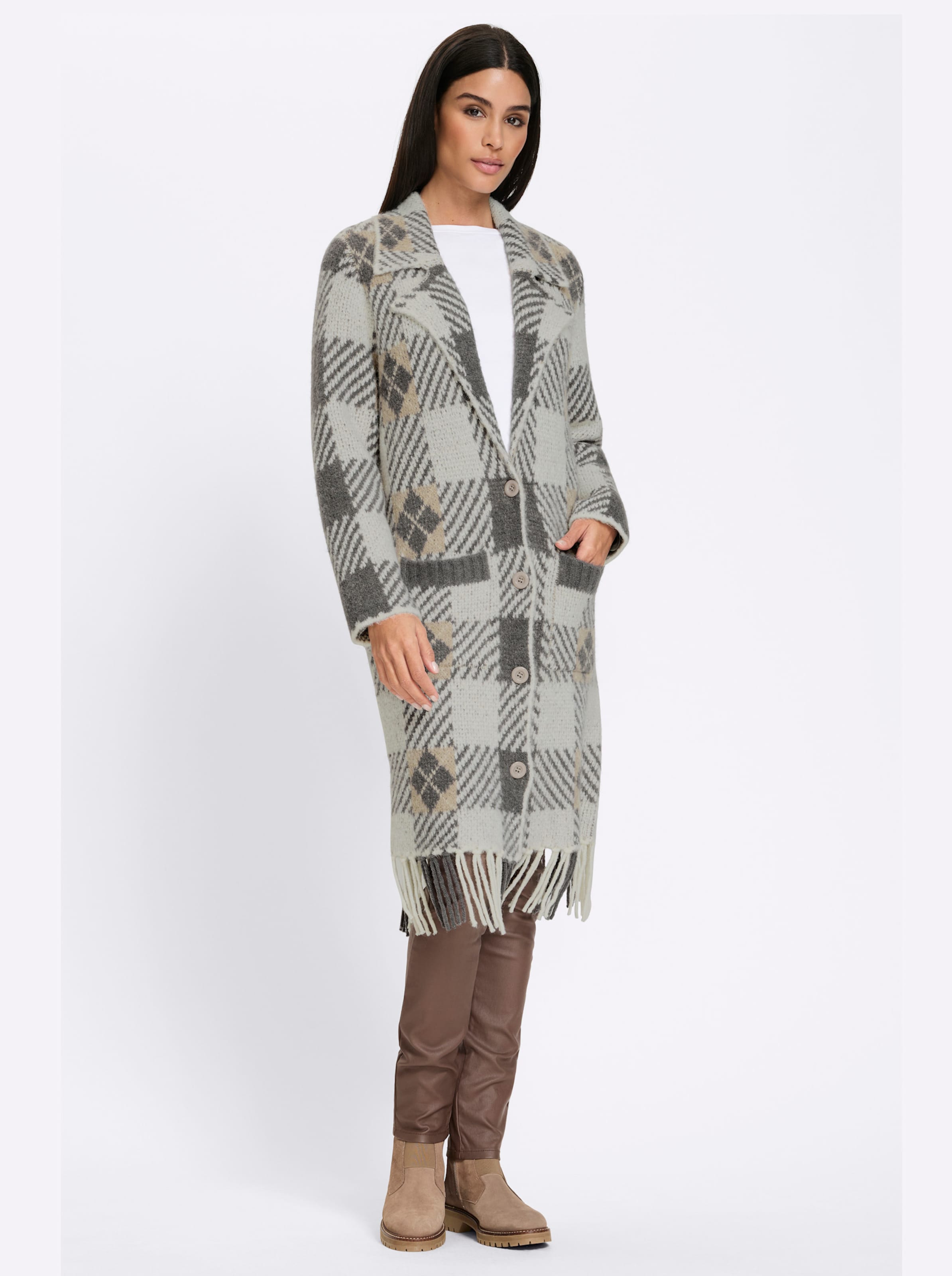 Jacquardstrickjacke