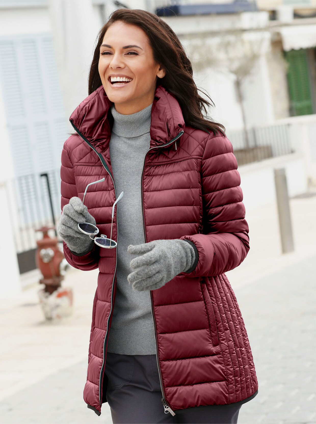 Steppjacke - bordeaux