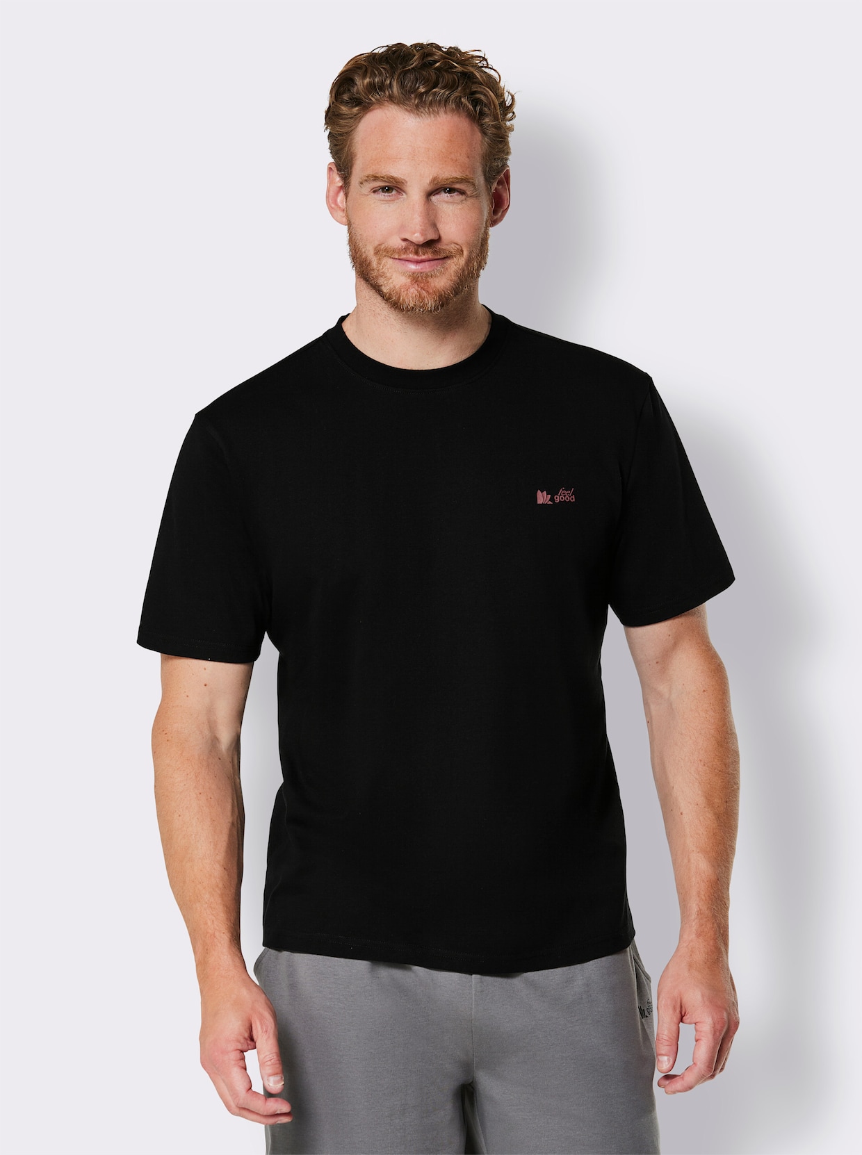 feel good Shirt - schwarz + dunkelrot