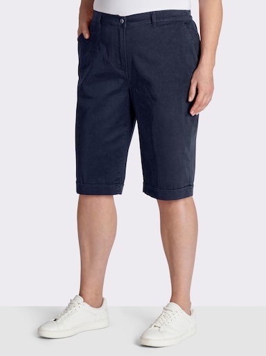 Jeansbermudas mit Dehnbund hinten - marine