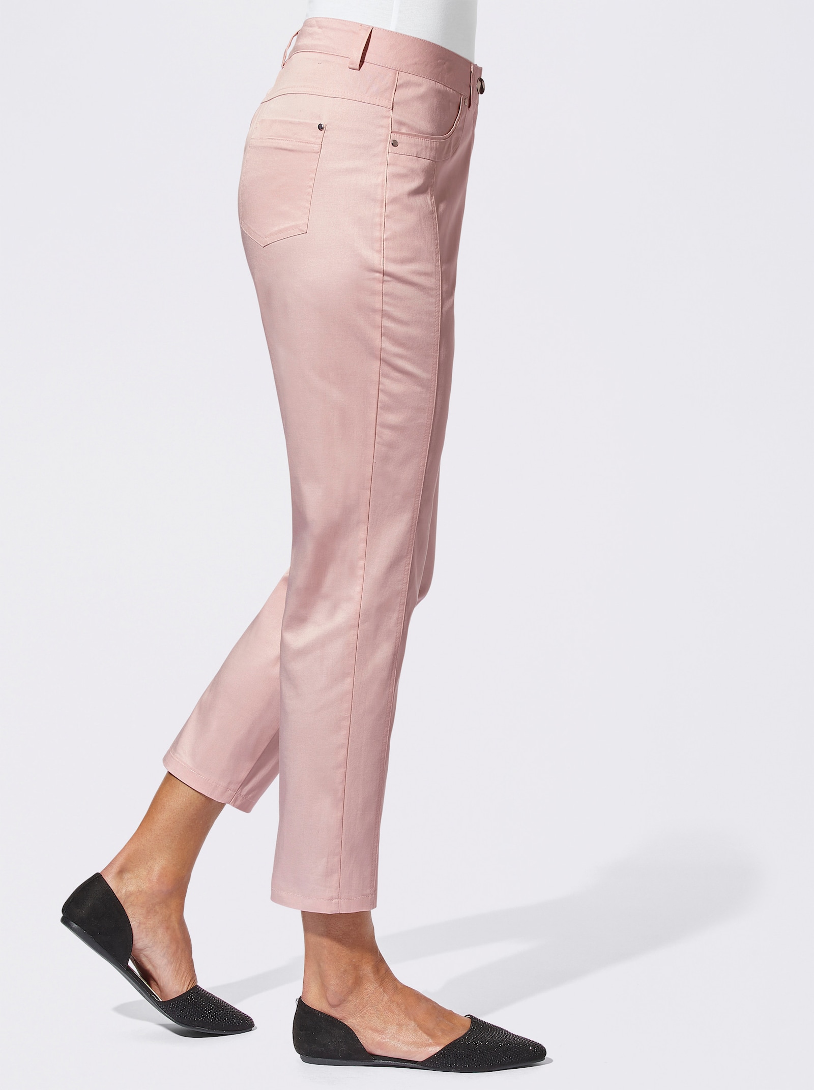 7/8-jeans met afkledende naden - roze