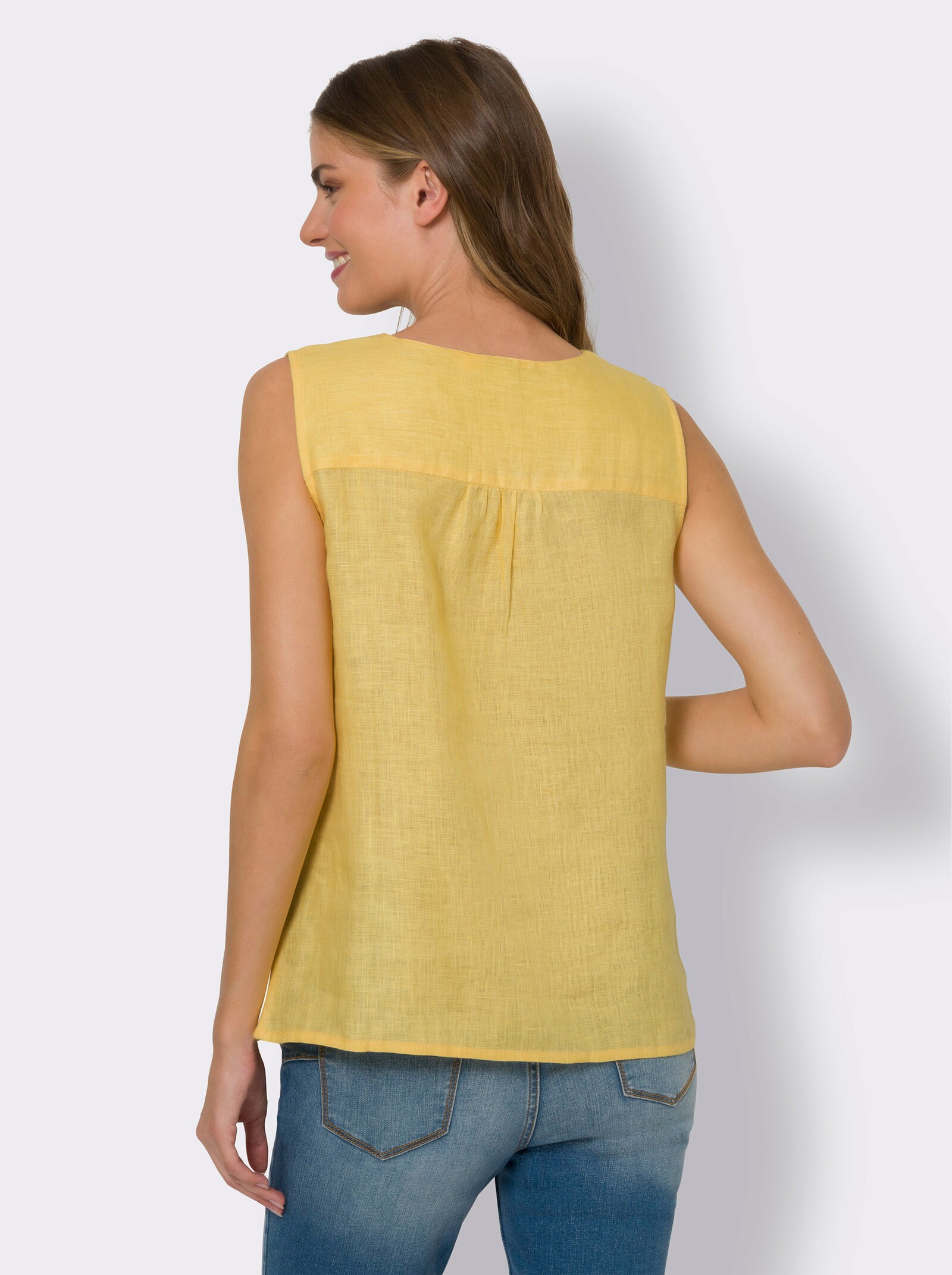 heine Liquette avec broderie contrastée - jaune