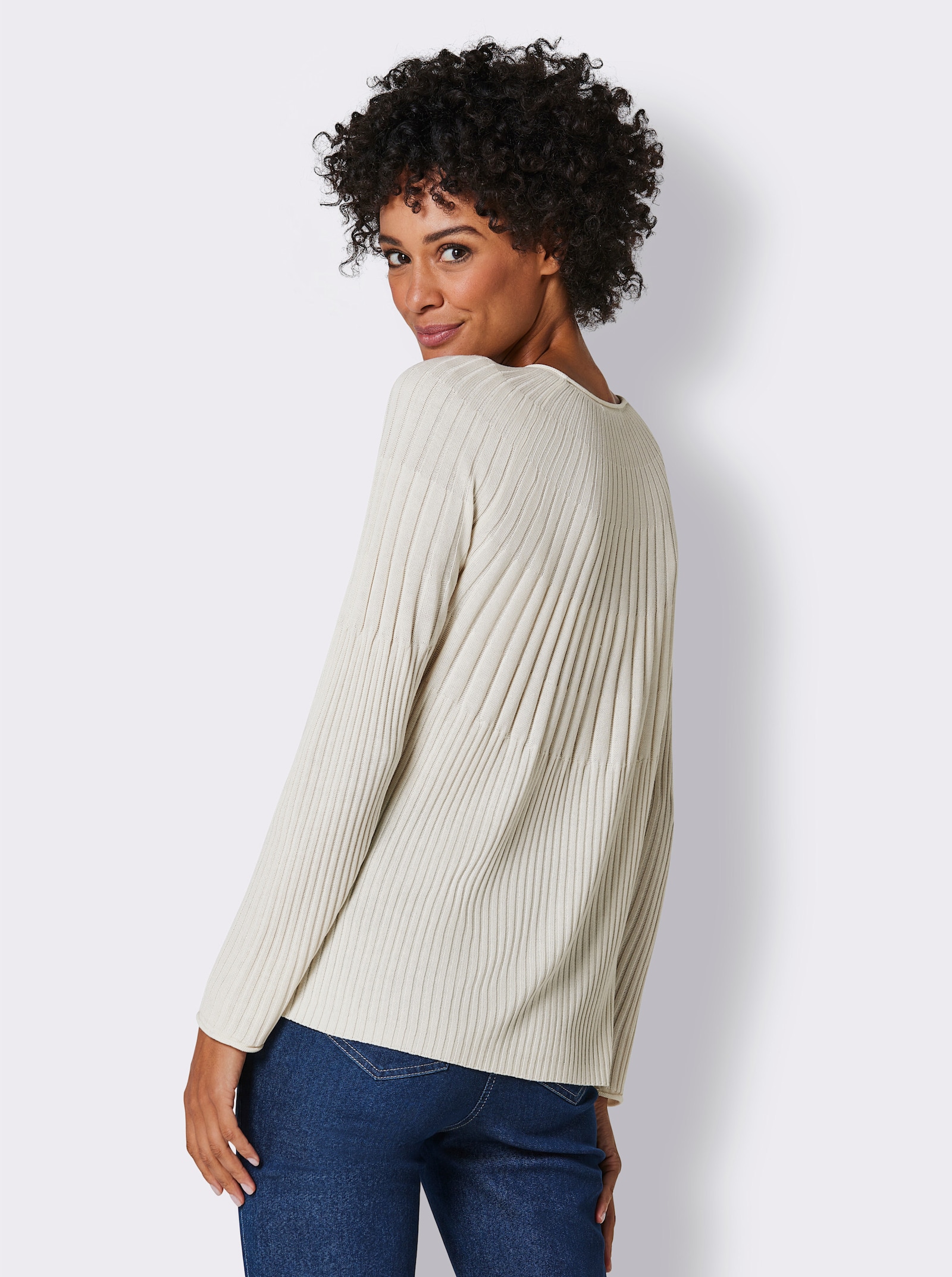 CREATION L PREMIUM Feinstrickpullover mit Raglan-Ärmeln - champagner