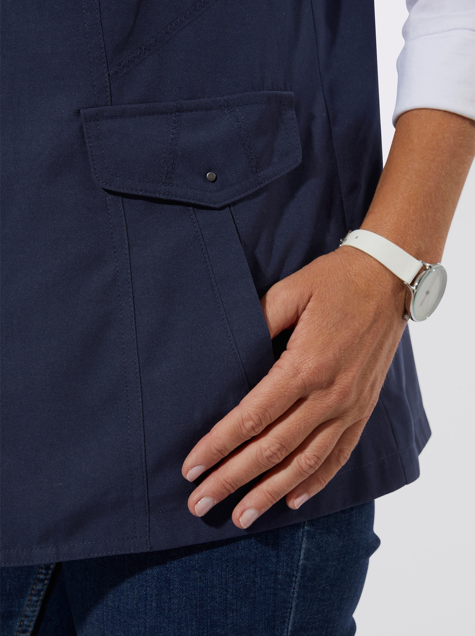 Functioneel gilet van microgaren - marine