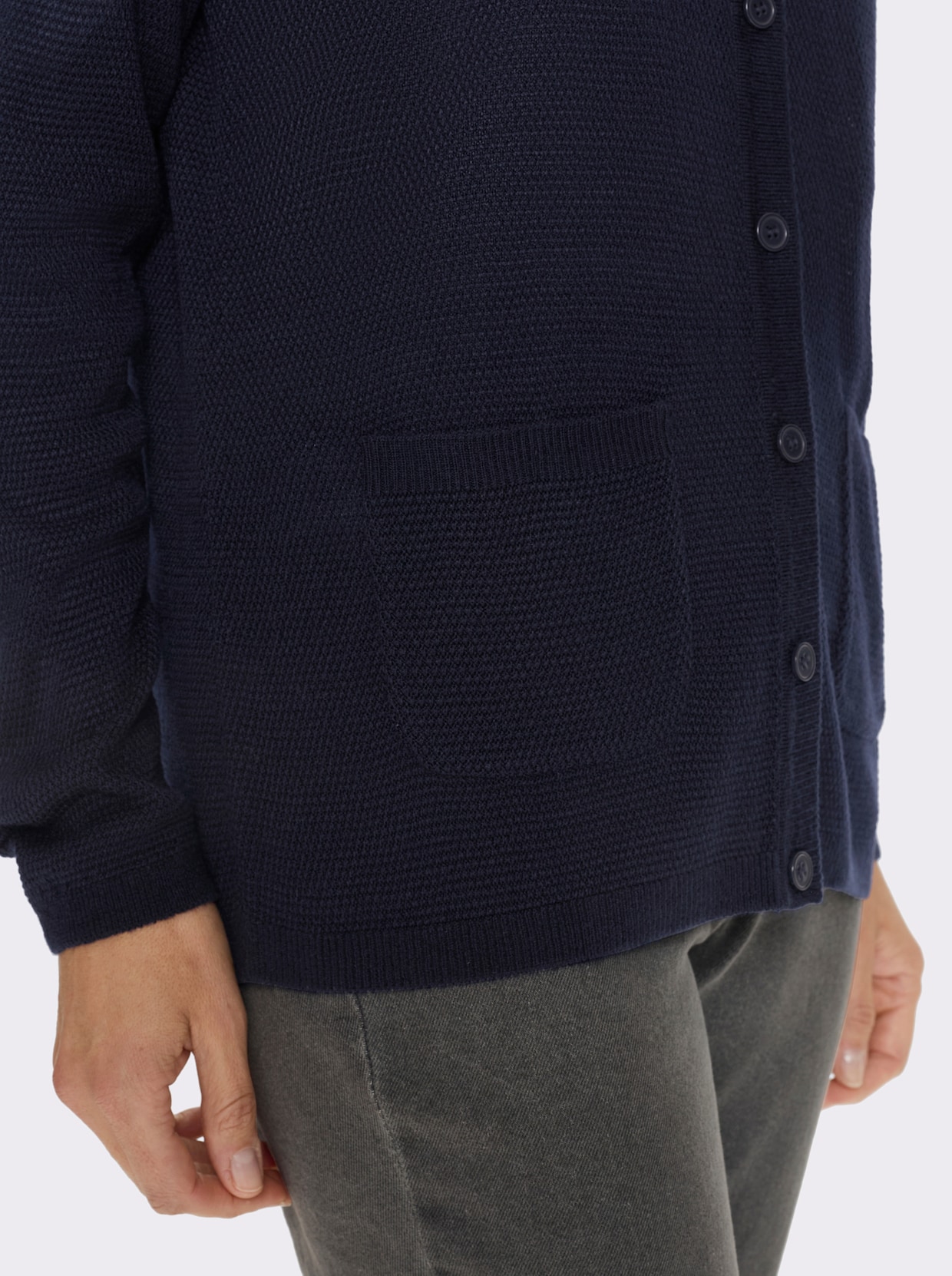 Vest met structuurpatroon - marine