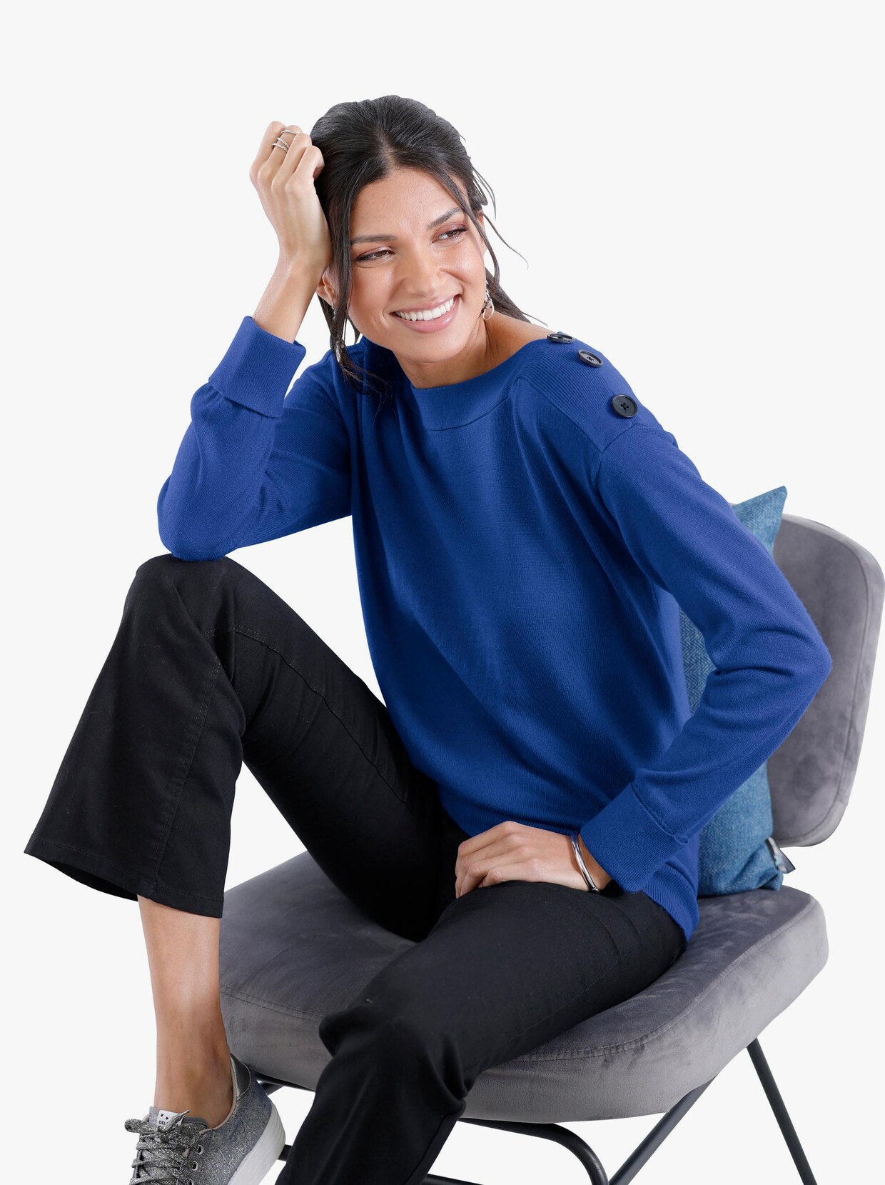 Pullover met lange mouwen - koningsblauw