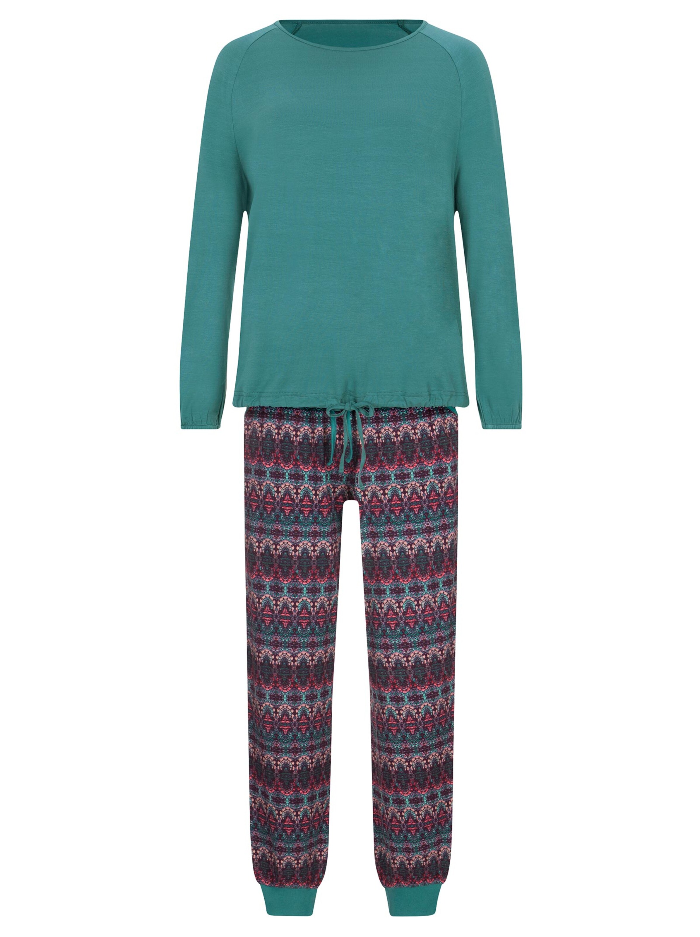 wäschepur Schlafanzug - smaragd-bedruckt