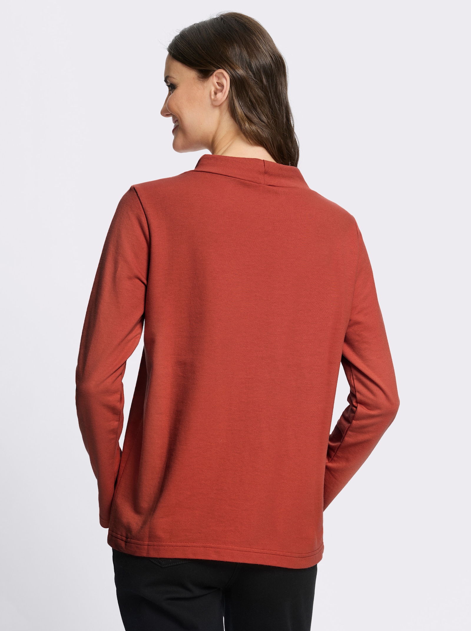 Sweatshirt mit Leo- und Folien-Print - terra-schoko