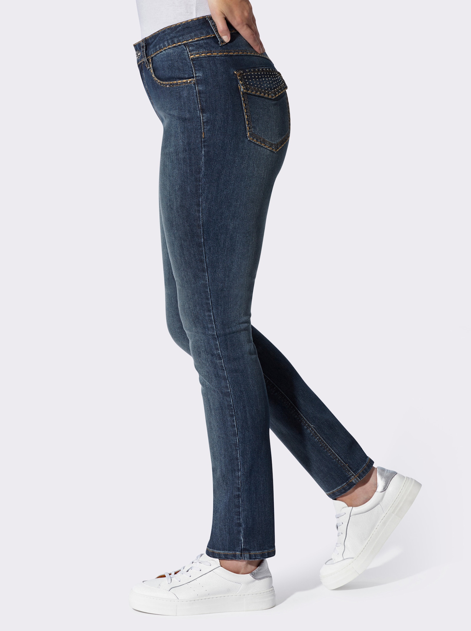 heine Jeans mit Kontrastnähten - dark blue