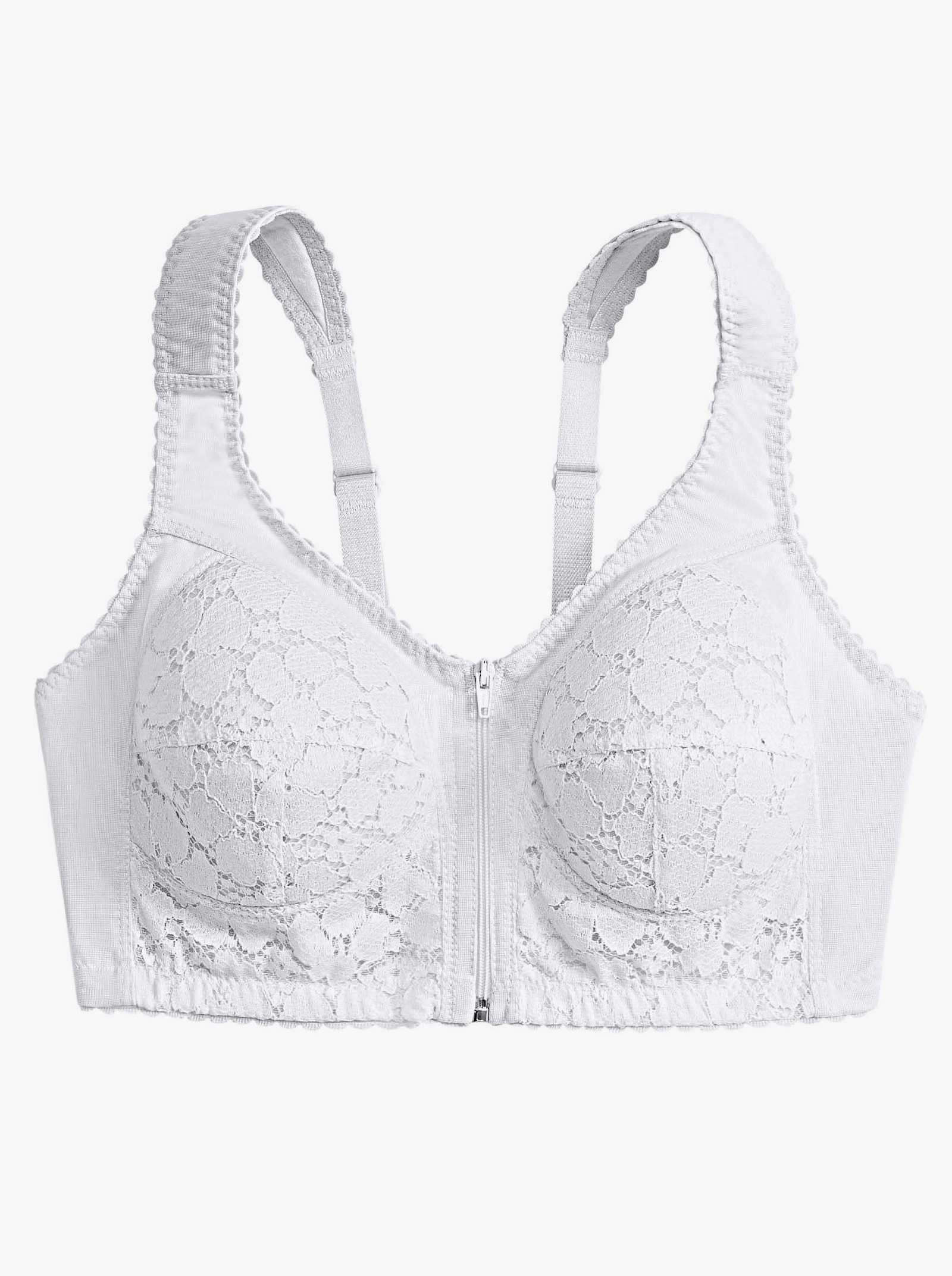 wäschepur Vorderverschluss-BH ohne Bügel - weiß