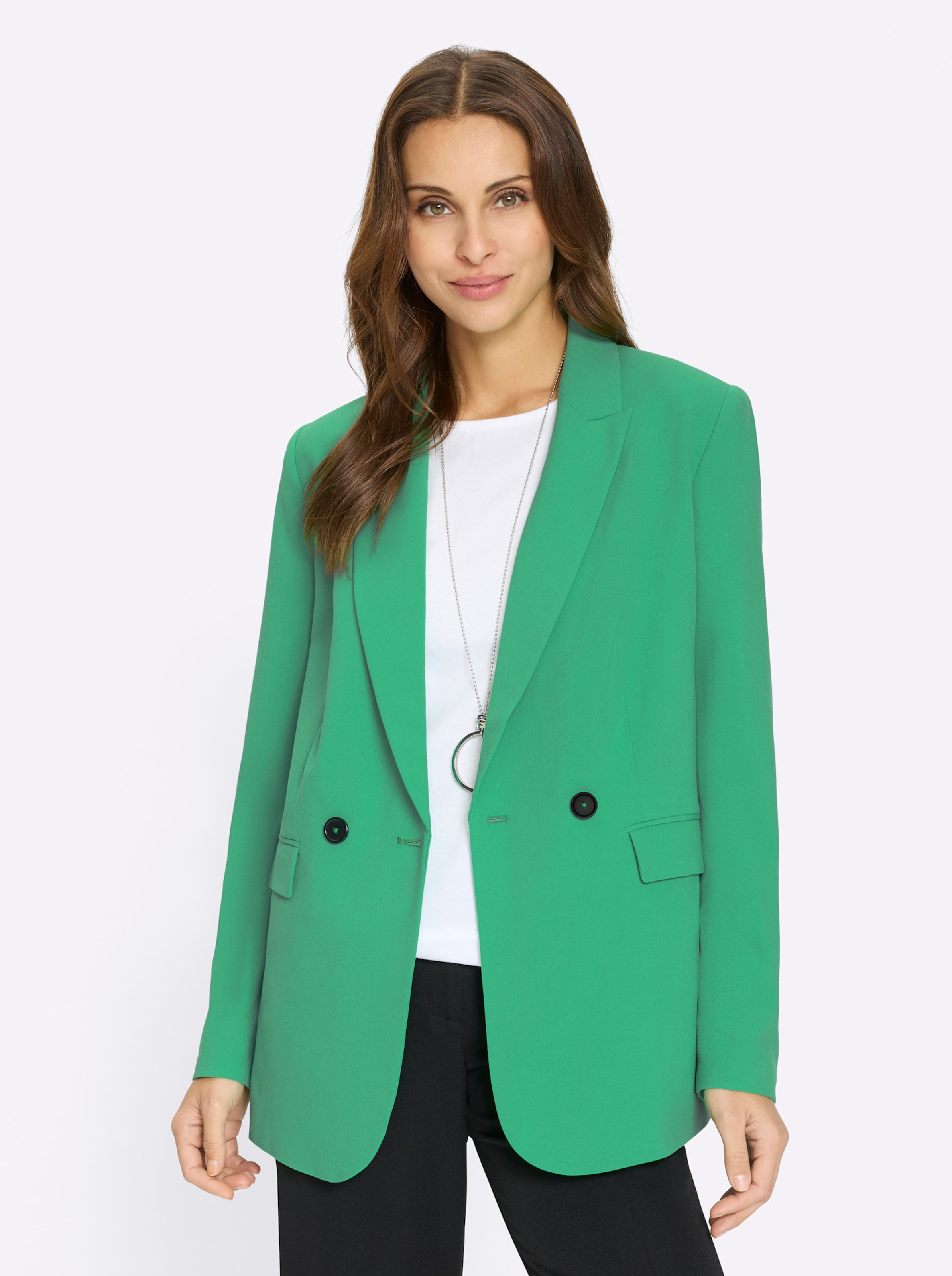 Inspirationen Damen Grün Jackenblazer "Blazer", Gr. 36, (Grasgrün), 63% Polyester, 33% Viskose, 4% Elasthan, Blazer - Bild 3