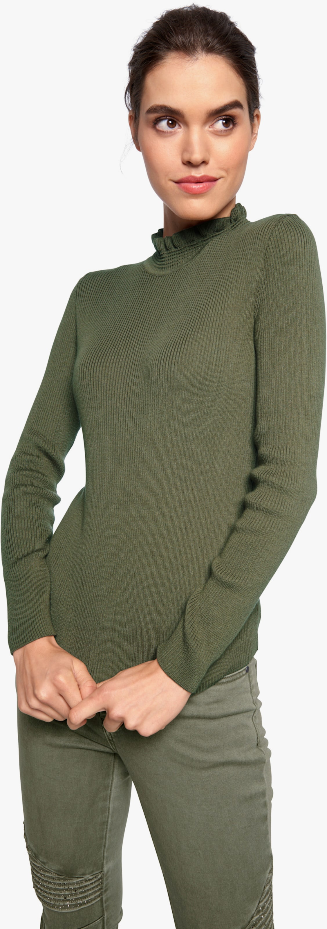 heine Stehkragen-Pullover - oliv