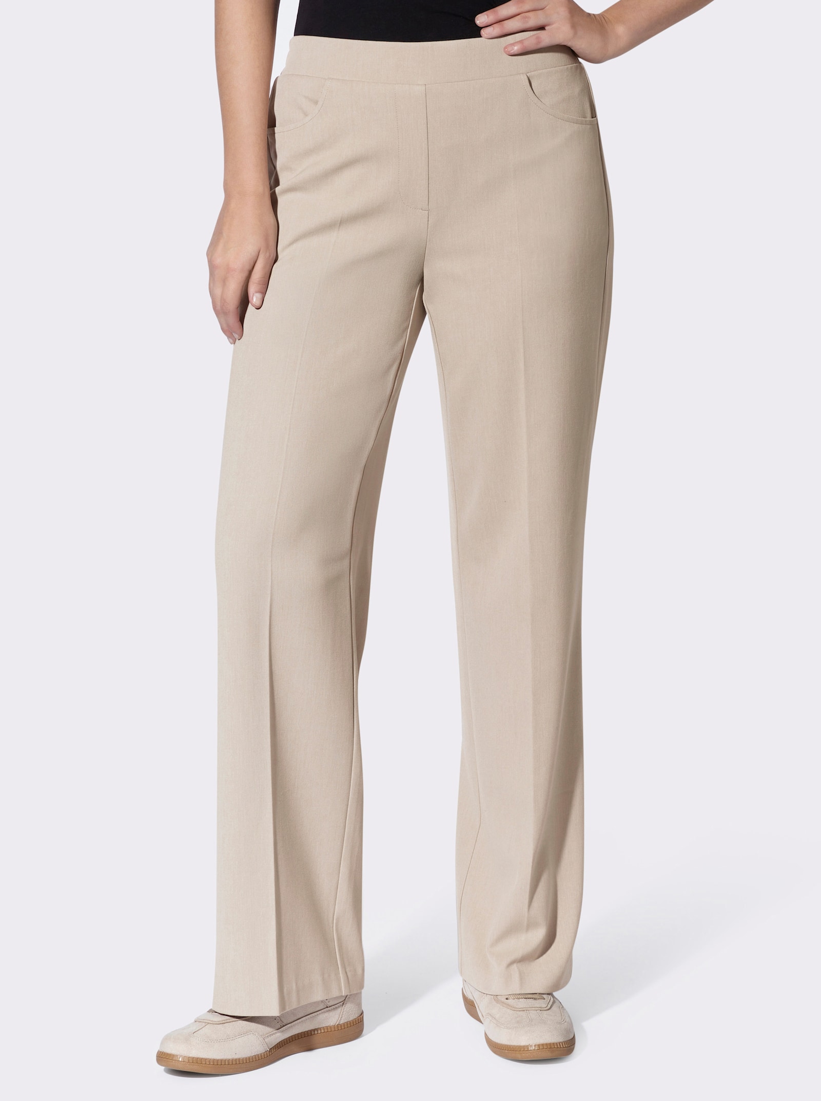 heine Hosen mit Bügelfalte - beige-meliert