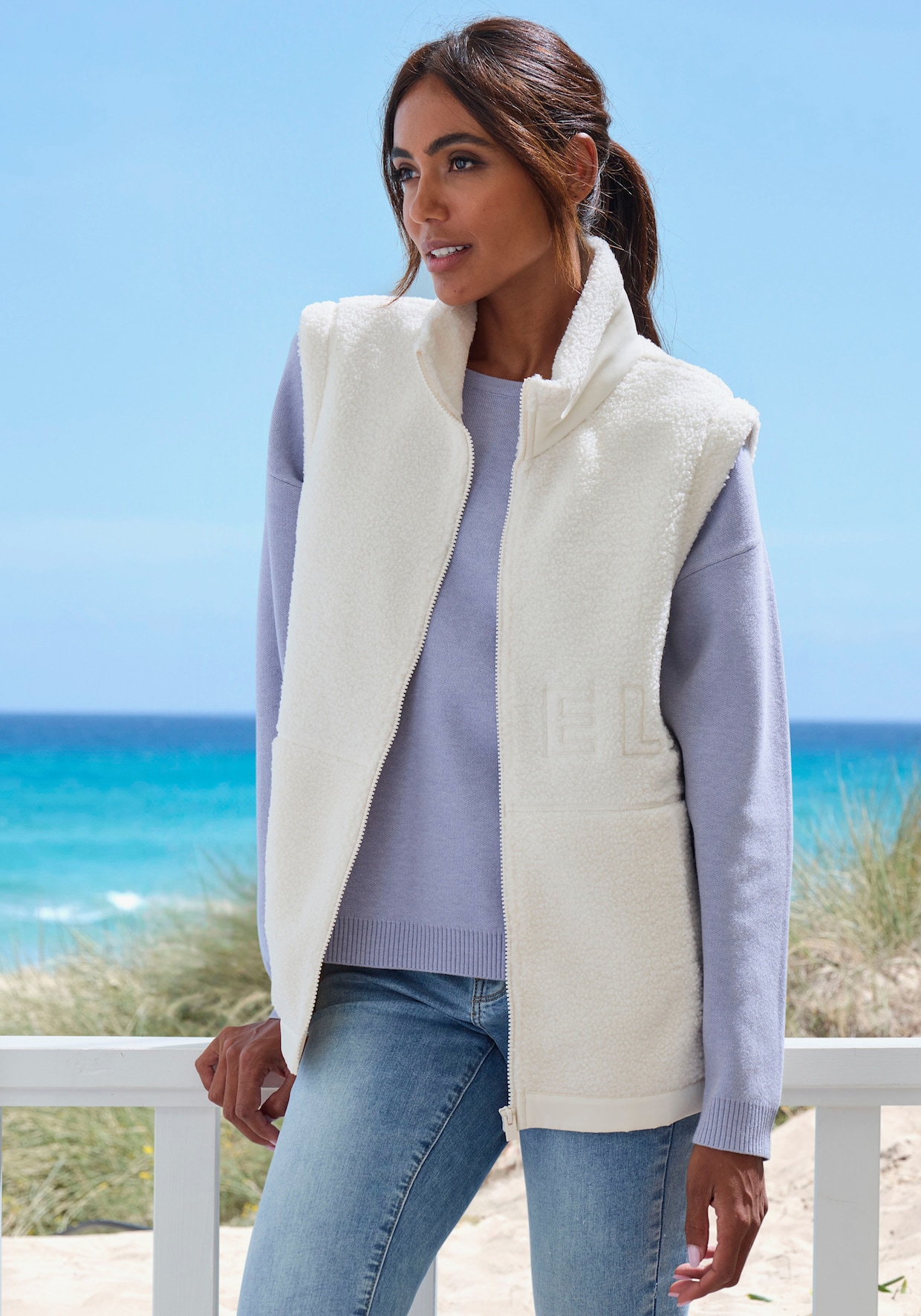 Elbsand Fleecegilet - crème