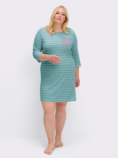 wäschepur Sleepshirts - grau-meliert + mint