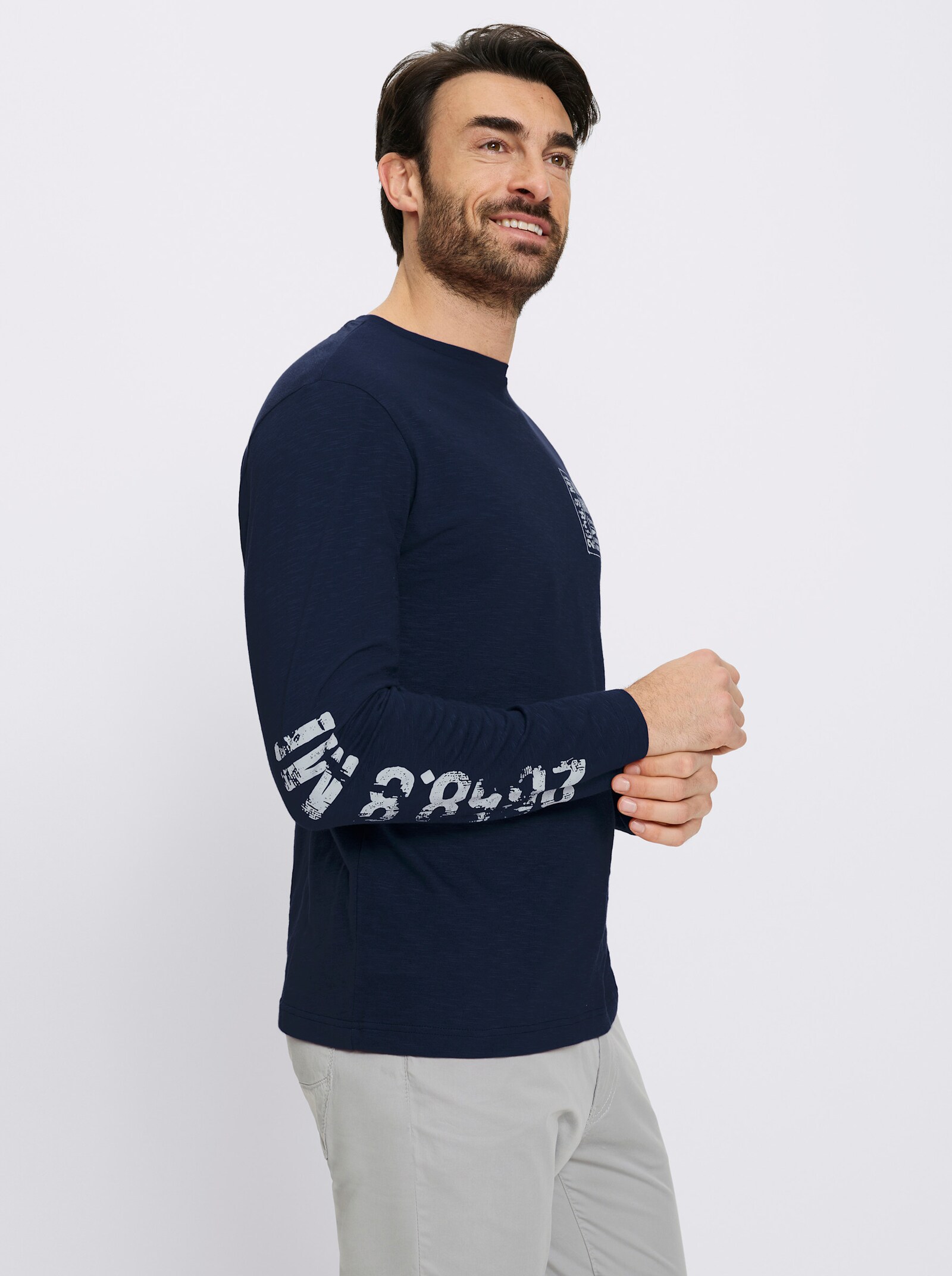 Catamaran Langarmshirt mit platziertem Druck - marine-bedruckt