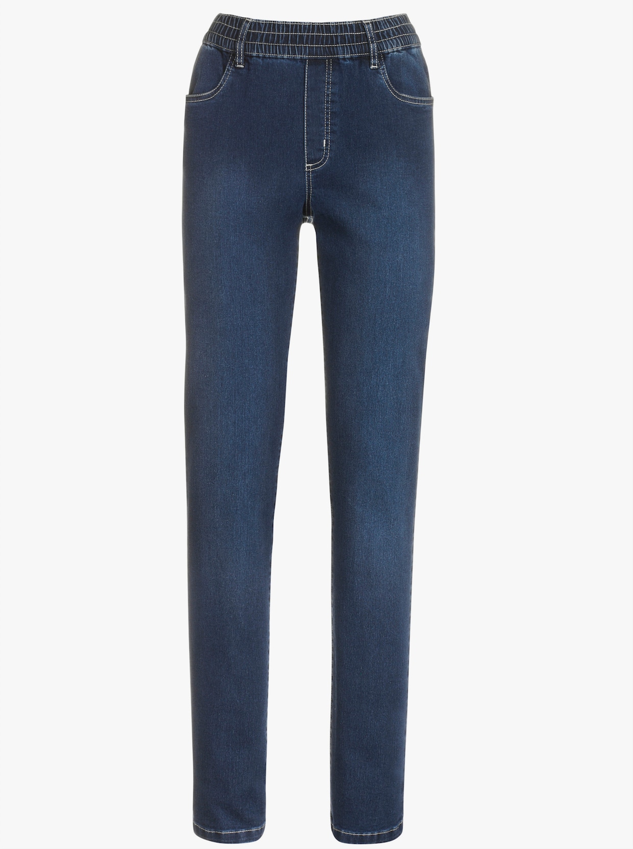 Jeans med hög midja - blue-stone-washed