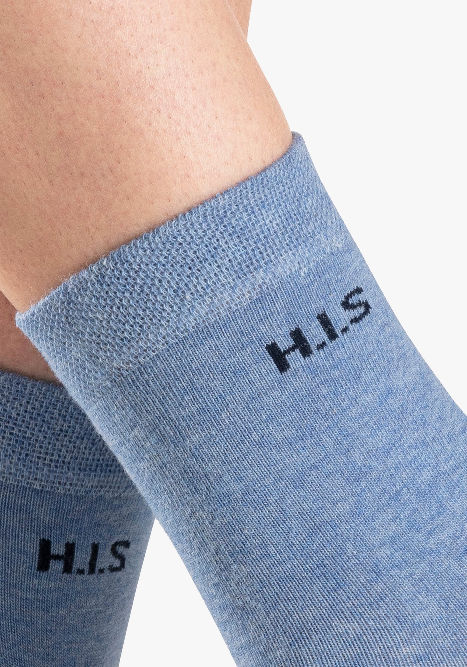 H.I.S Socken - 1x marine, 3x jeanstöne