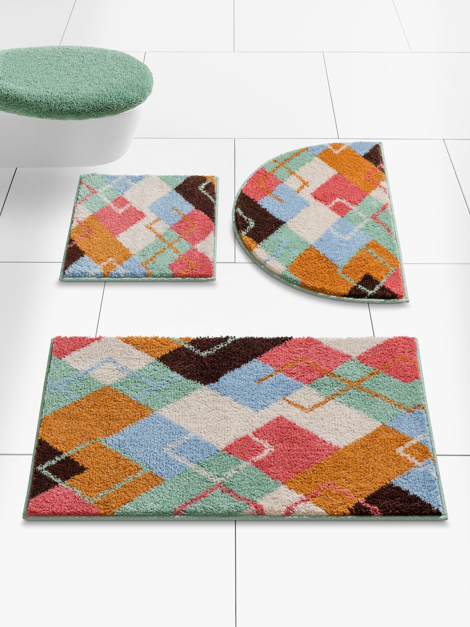 Grund Badematte - salbei-gemustert